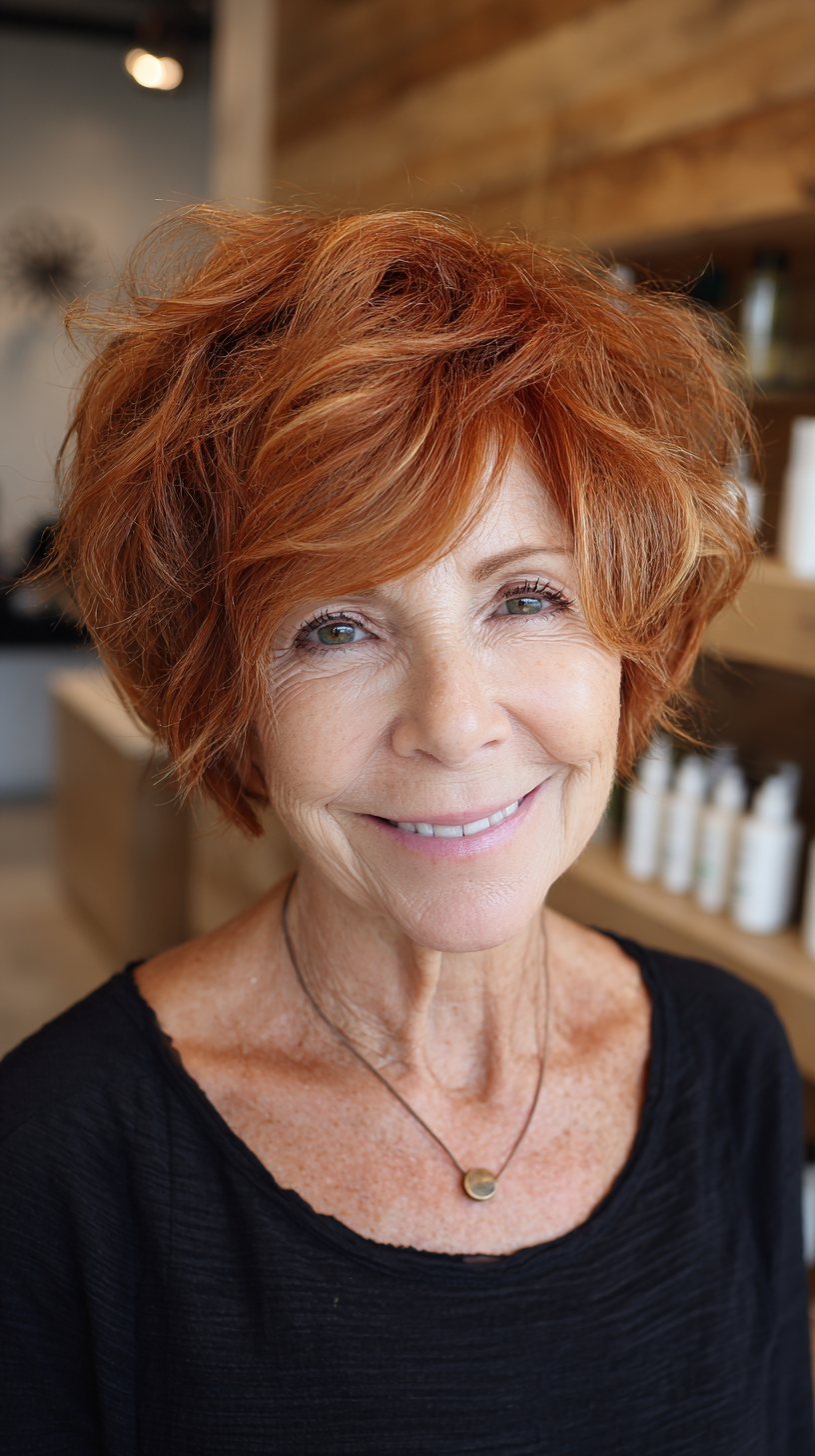 Vibrant Textured Shaggy Pixie Bob with Playful Layers