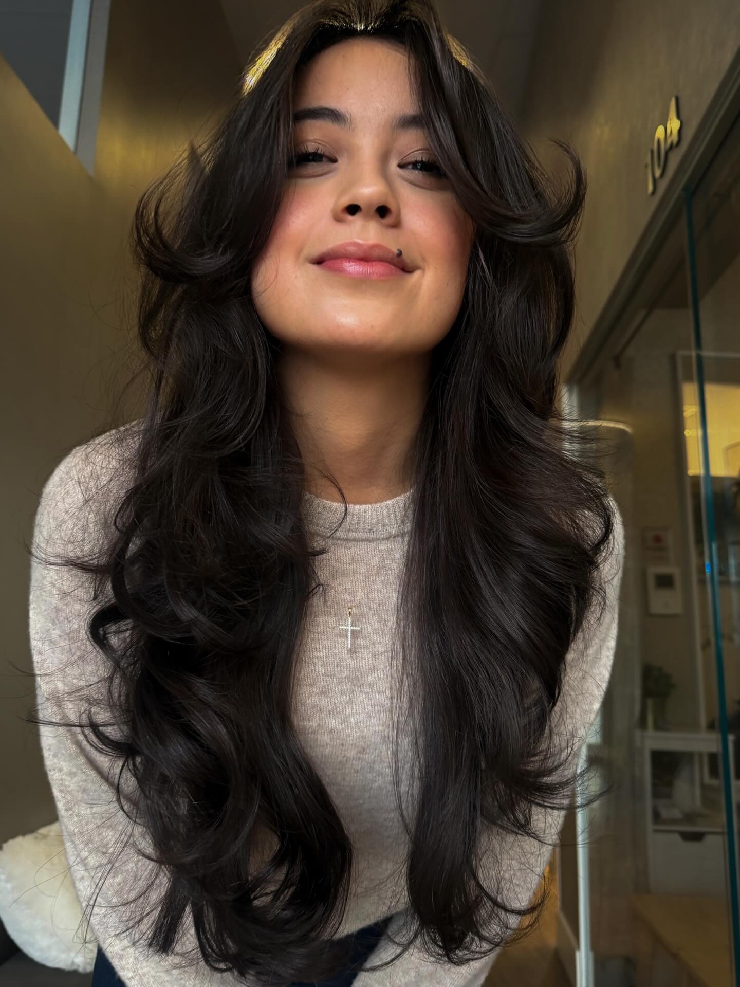 Elegant Long Layers with Face Framing Softness