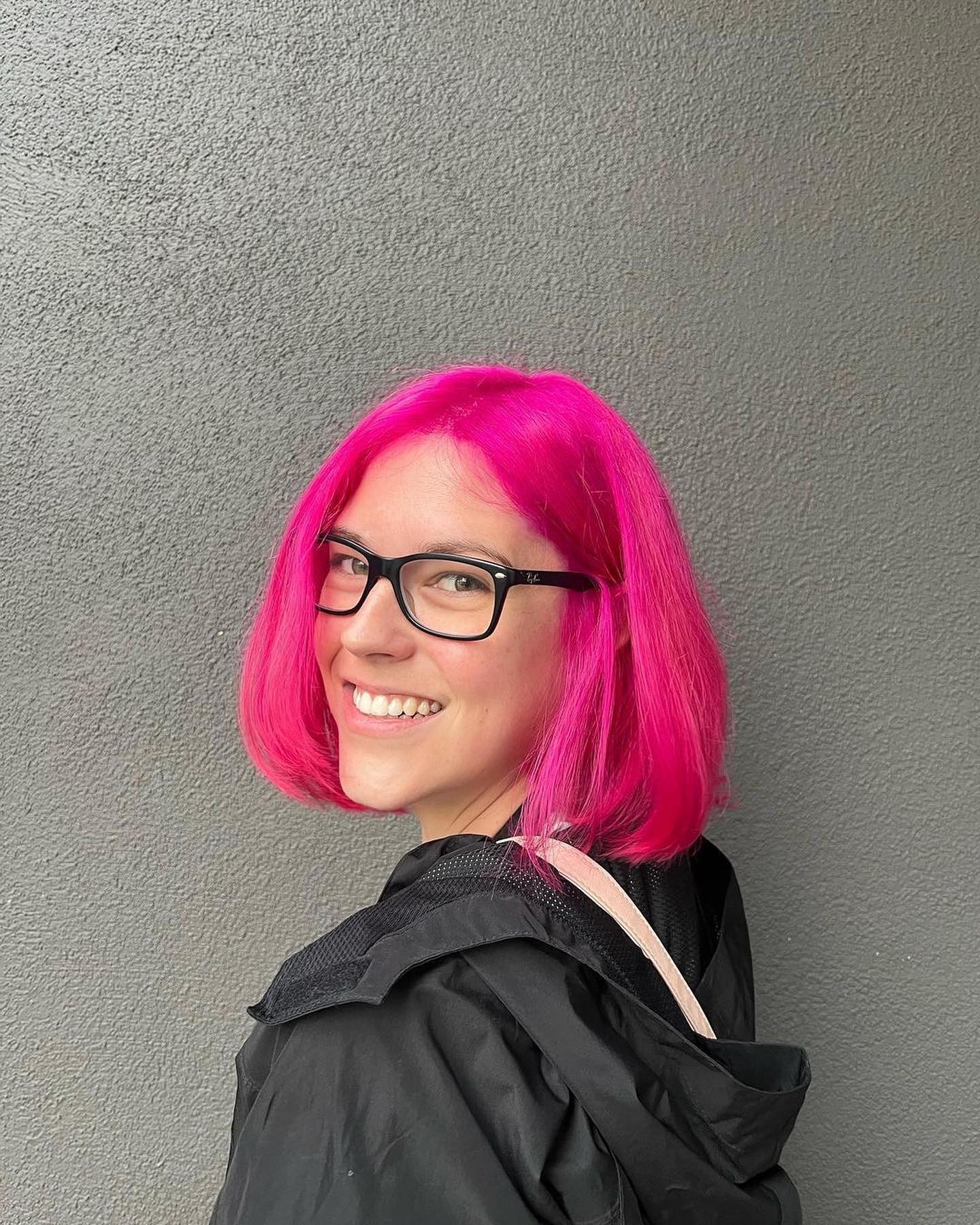 Bold Blunt Bob with Hot Pink Highlights