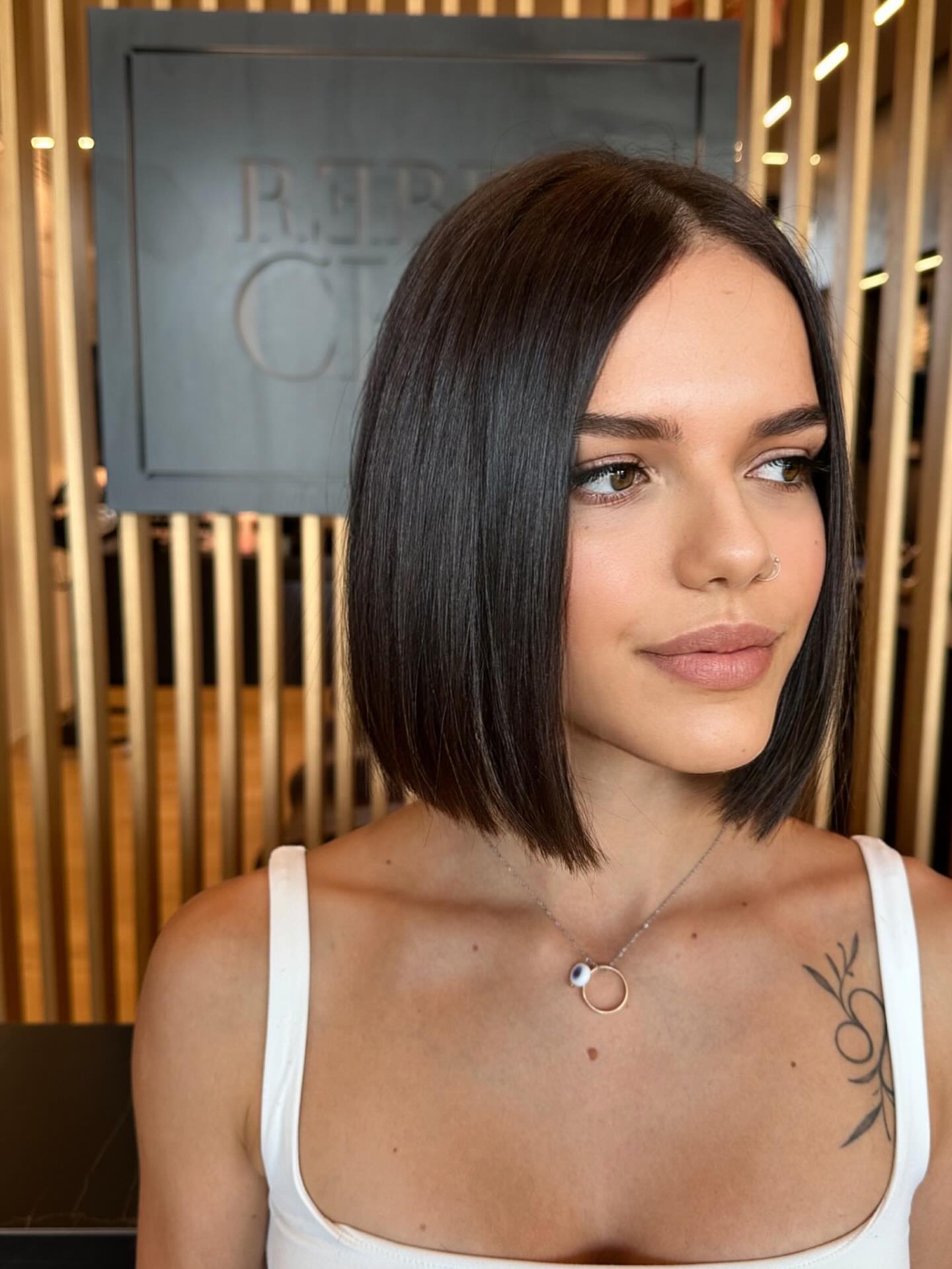 Chic Sharp Cut Bob with Glossy Finish
