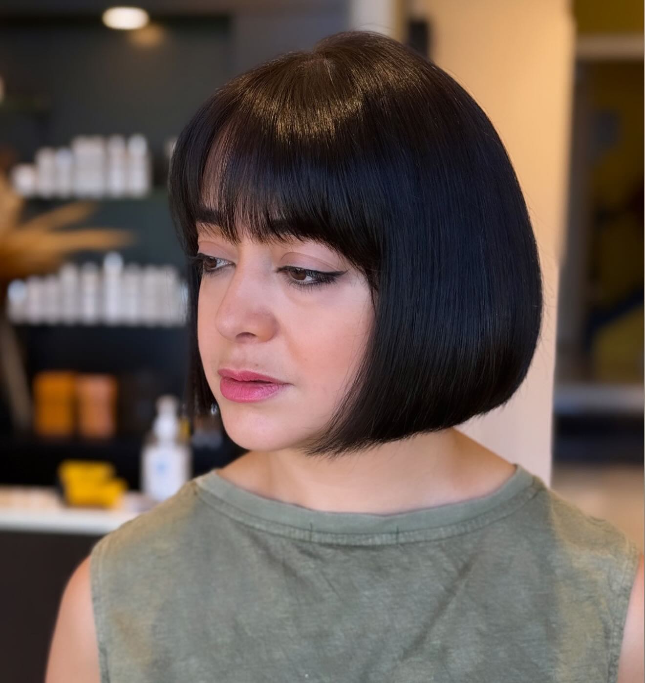 Classic Rounded Bob with Soft Blunt Bangs