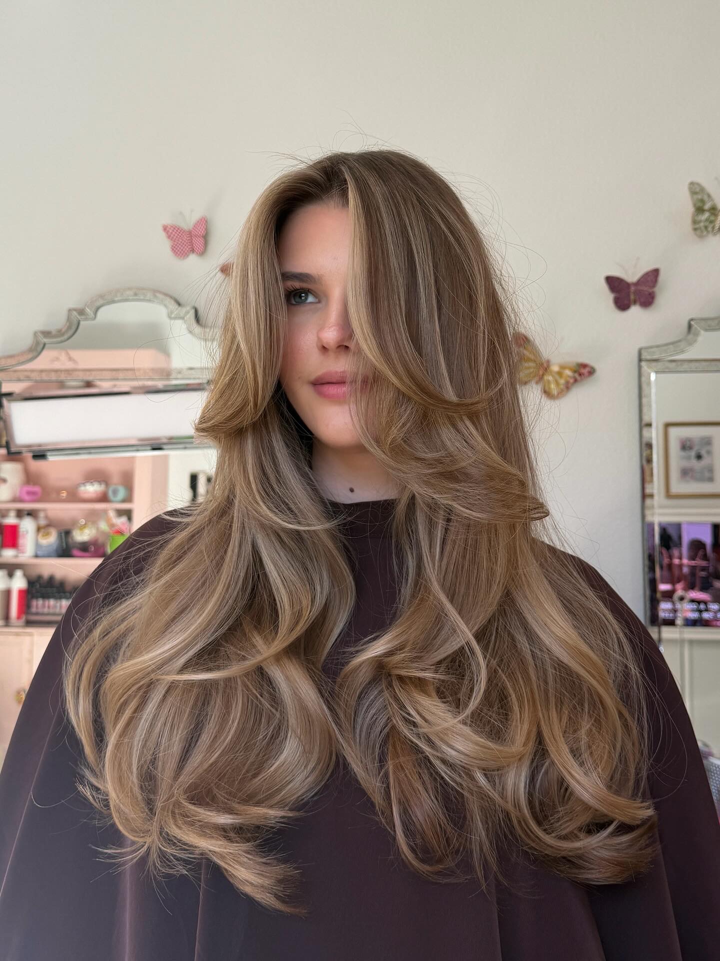 Luxurious Long Layers with Face Framing Dimension