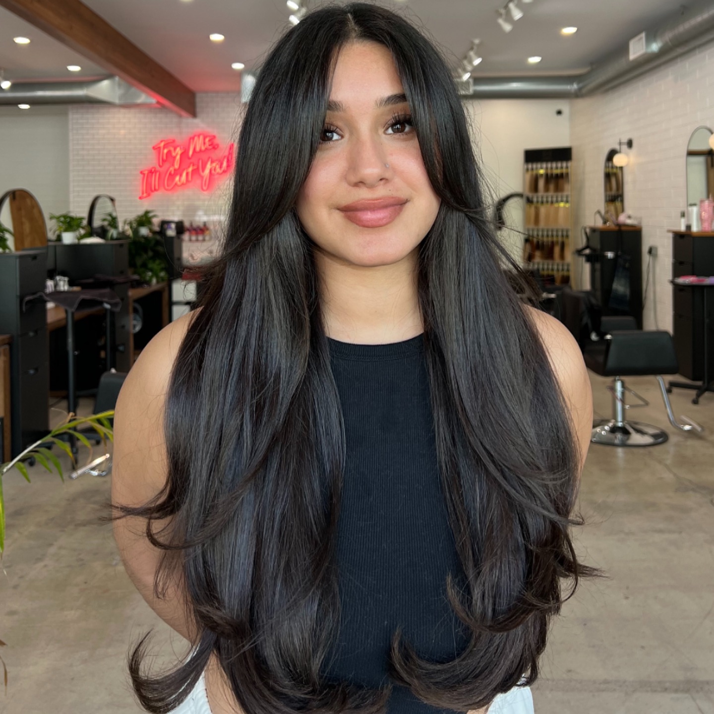 Modern Long Layered Haircut with Dynamic Face Framing
