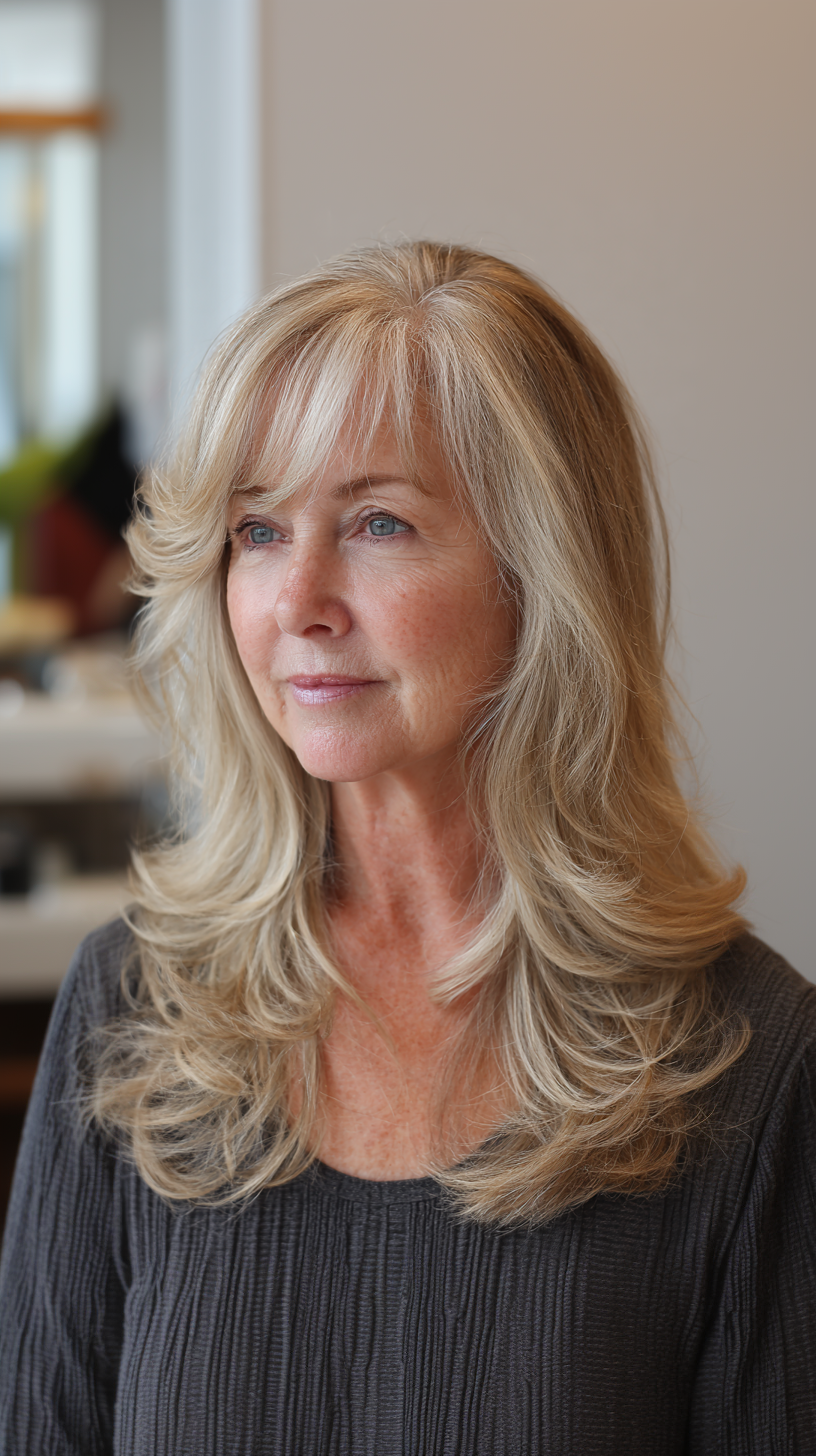 Soft Layered Long Shag with Gentle Waves