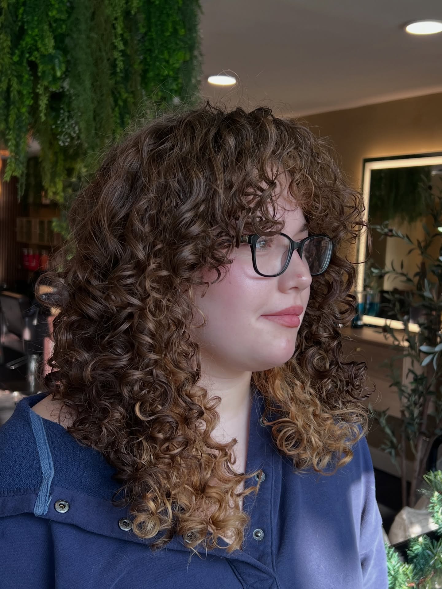 Textured Curly Layers with Ombre Fade