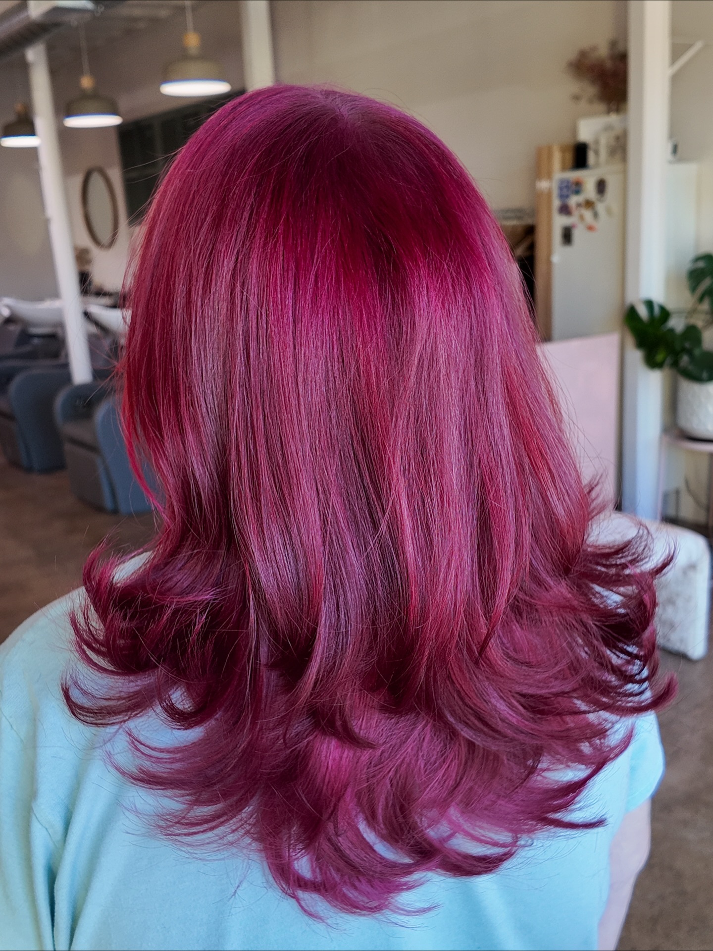 Chic Dark Pink Layered Haircut