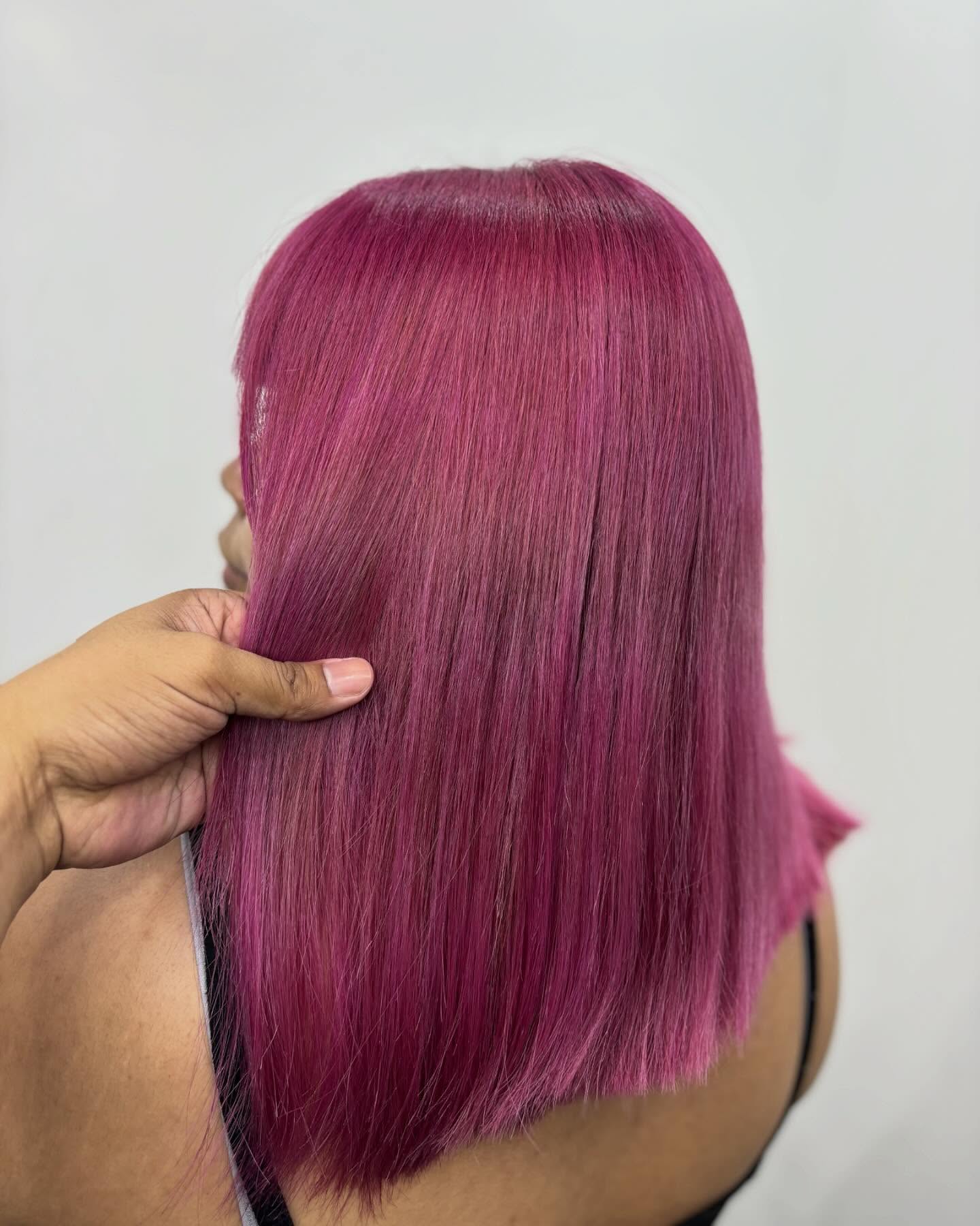 Modern Dark Pink Blunt Cut with Subtle Layers