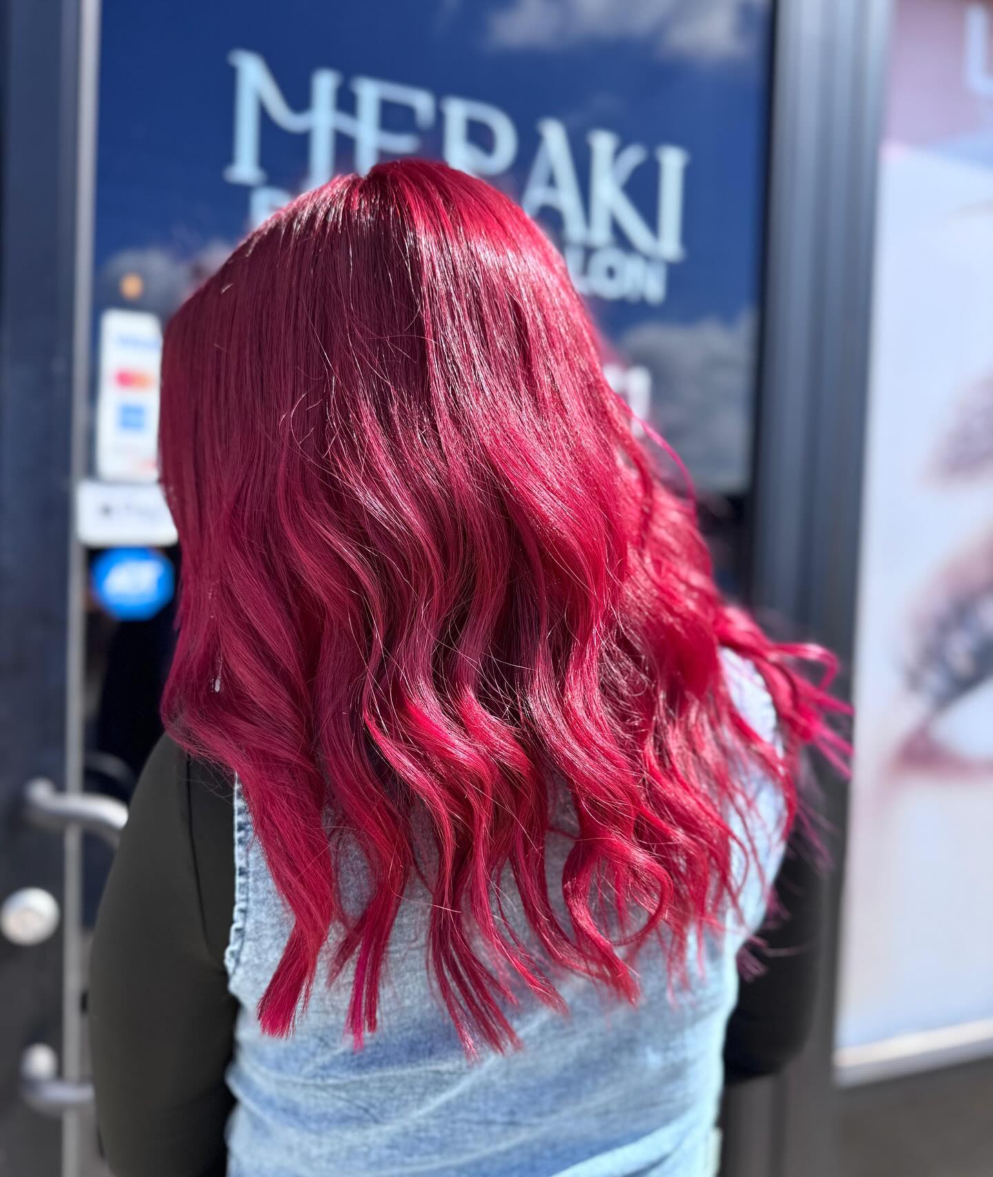 Stylish Dark Pink Soft Waves with Textured Ends