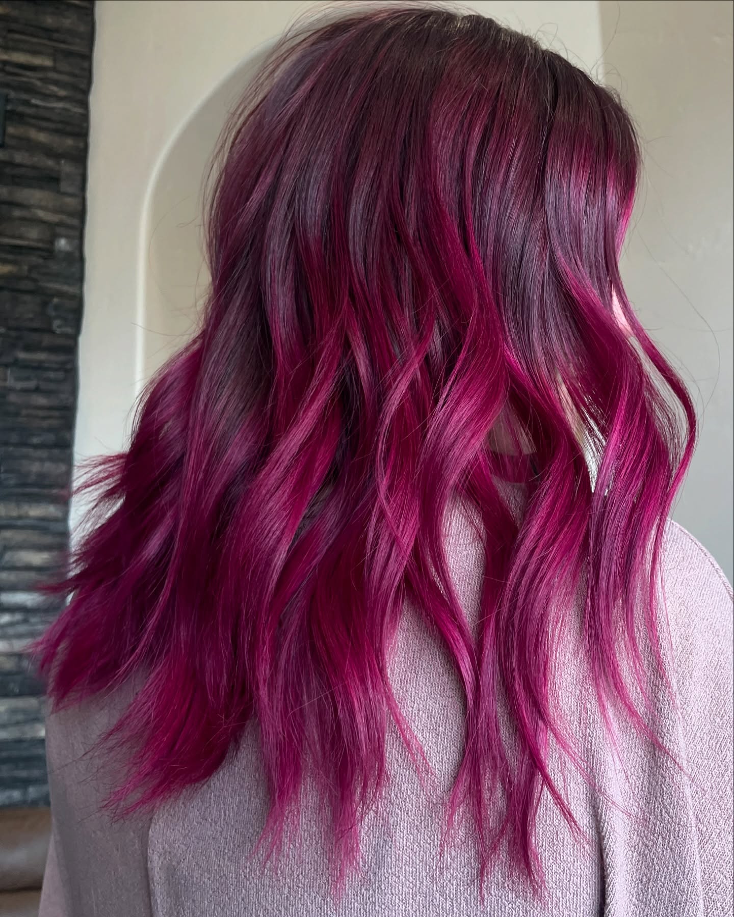 Textured Dark Pink Beachy Waves