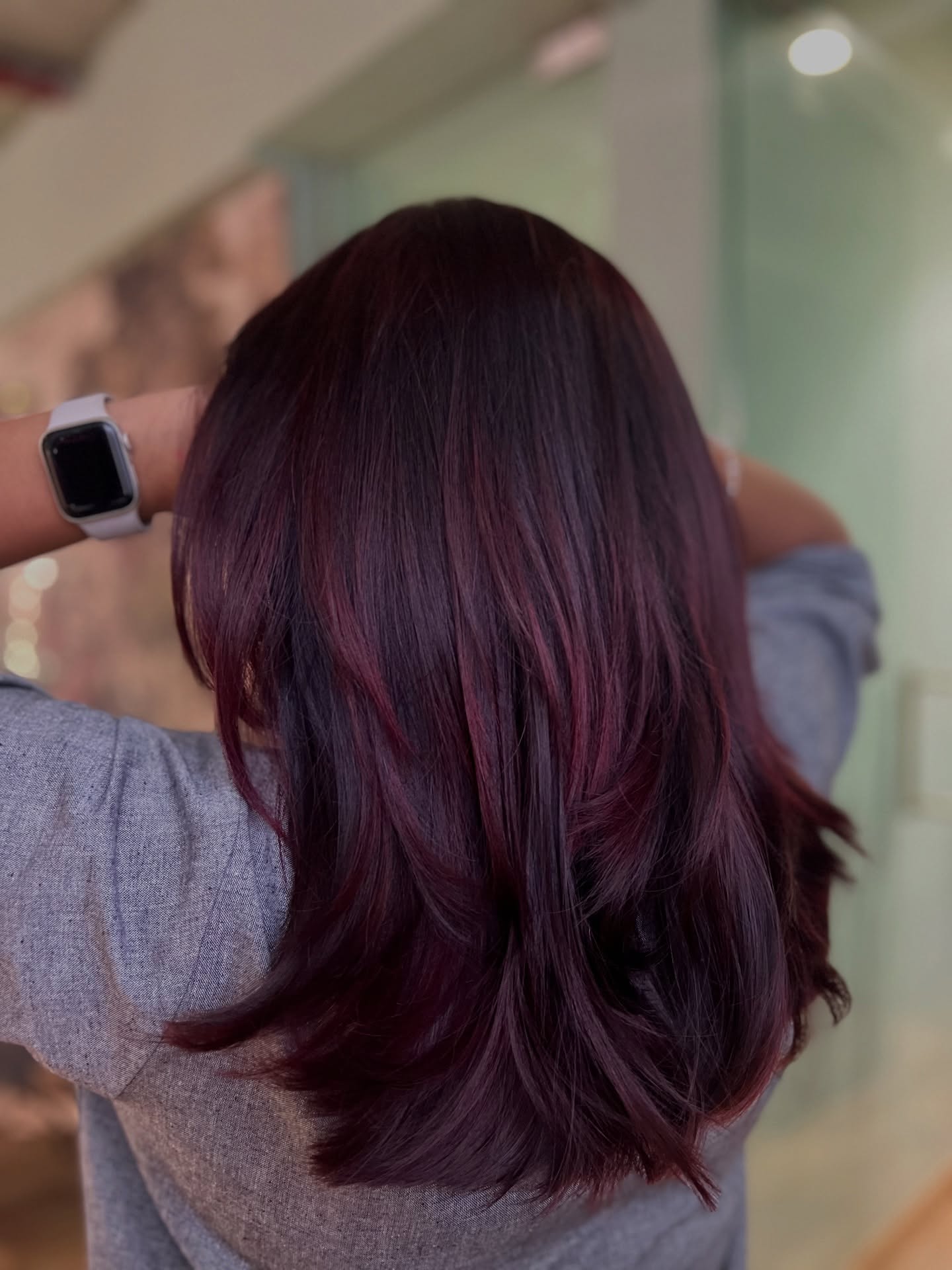 Layered Rich Purple Tresses with Subtle Highlights