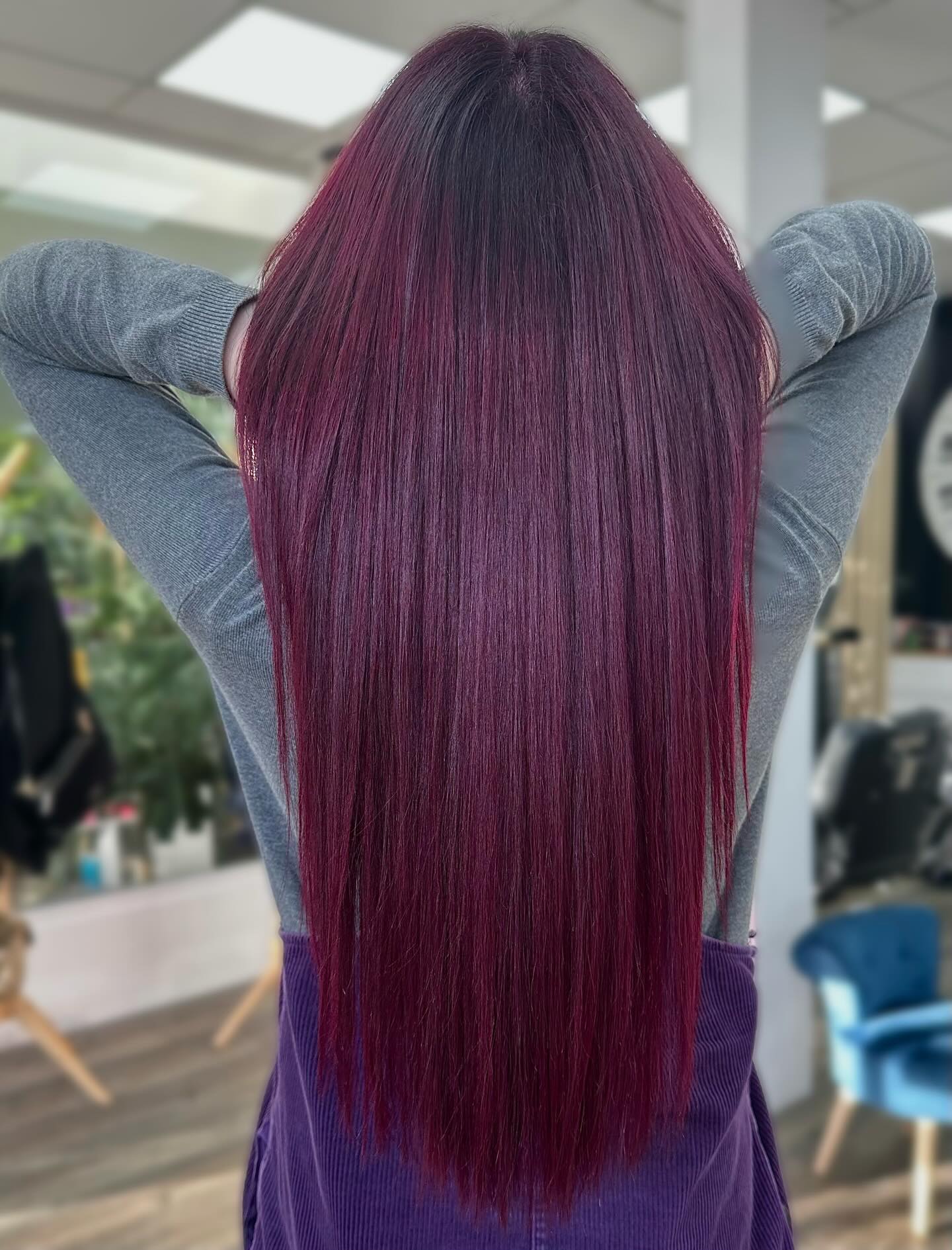 Long Sleek Purple Tresses with Subtle Depth