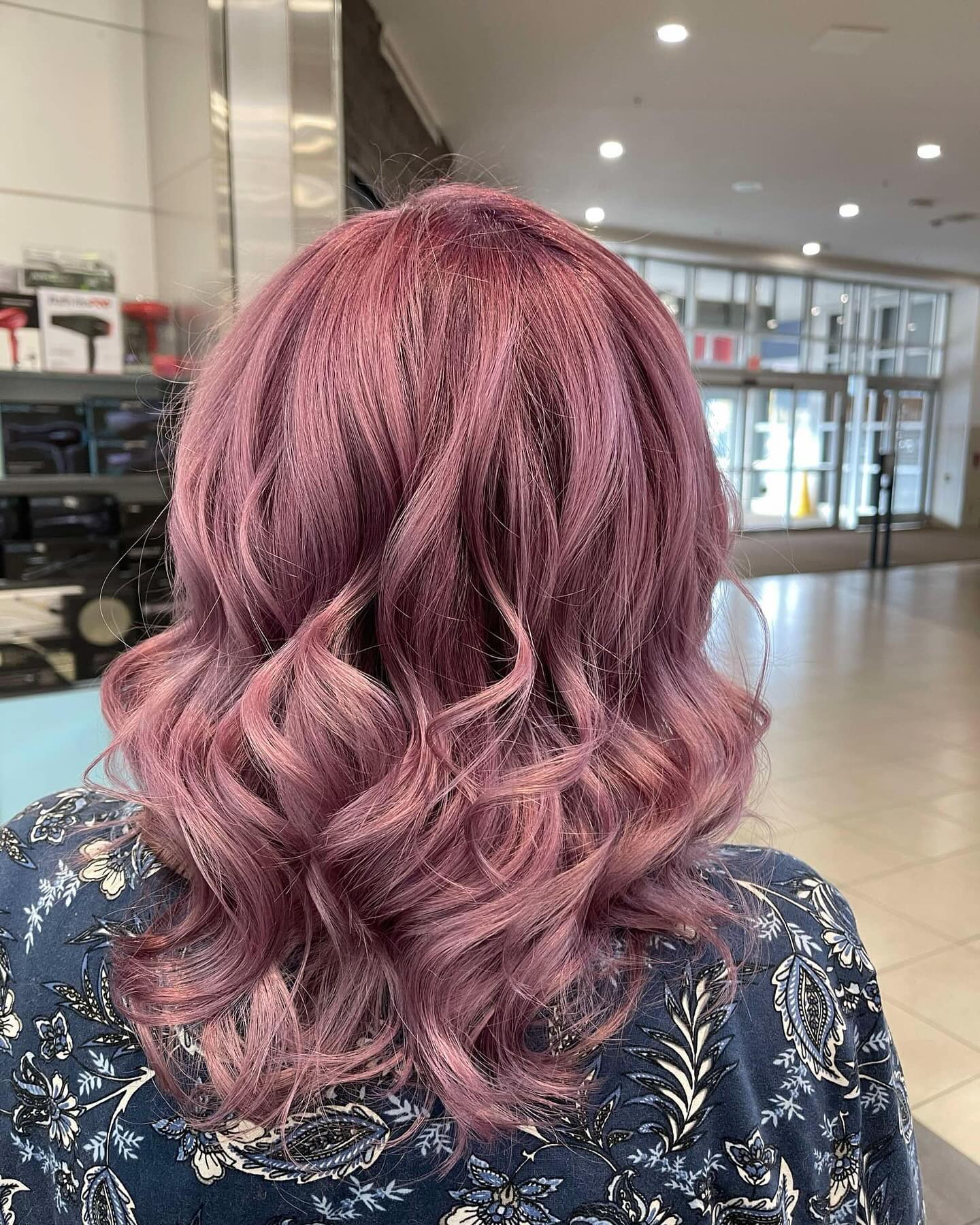 Soft Blush Purple Waves with Natural Texture