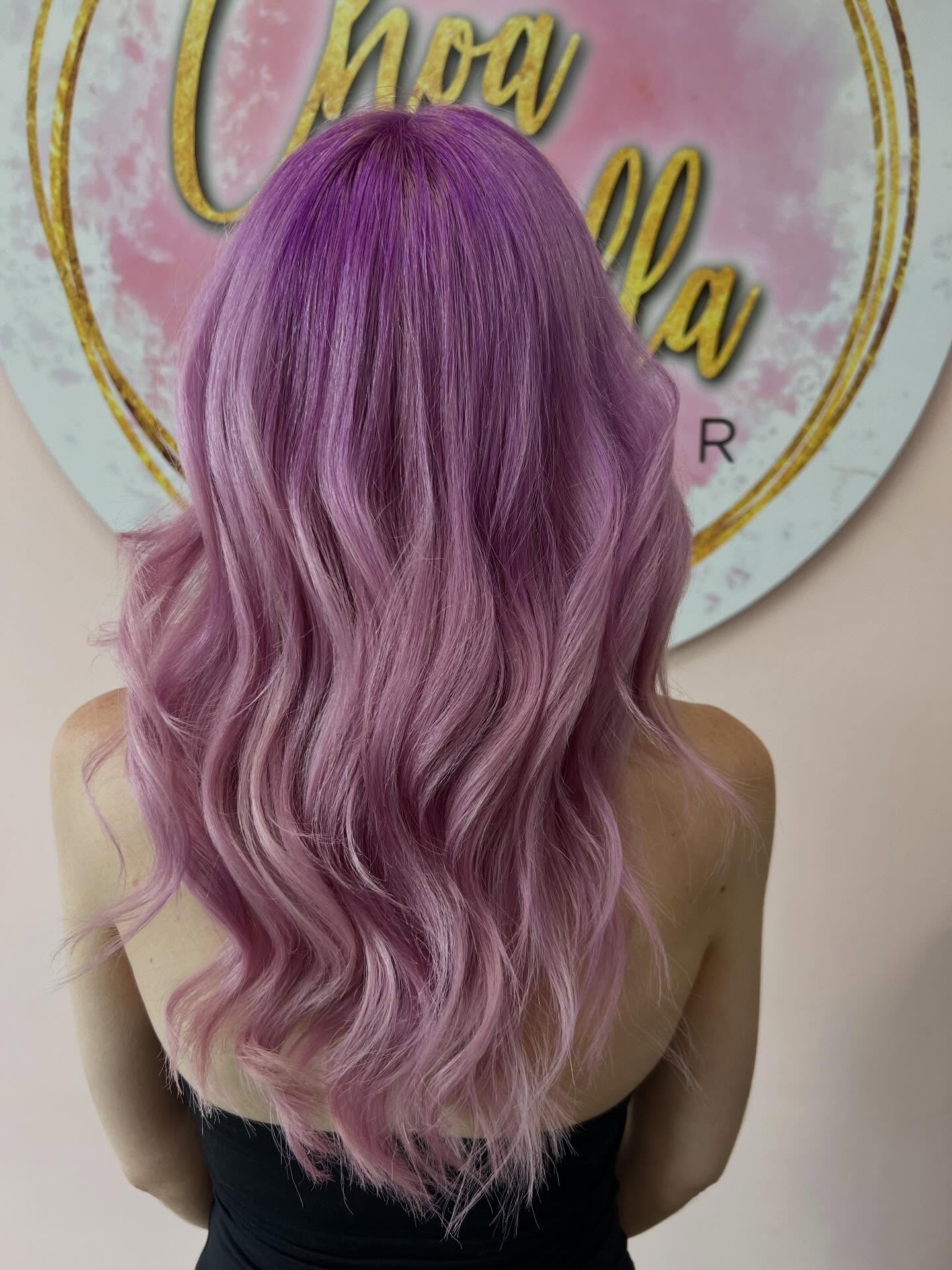 Soft Lavender Layers with Beachy Waves