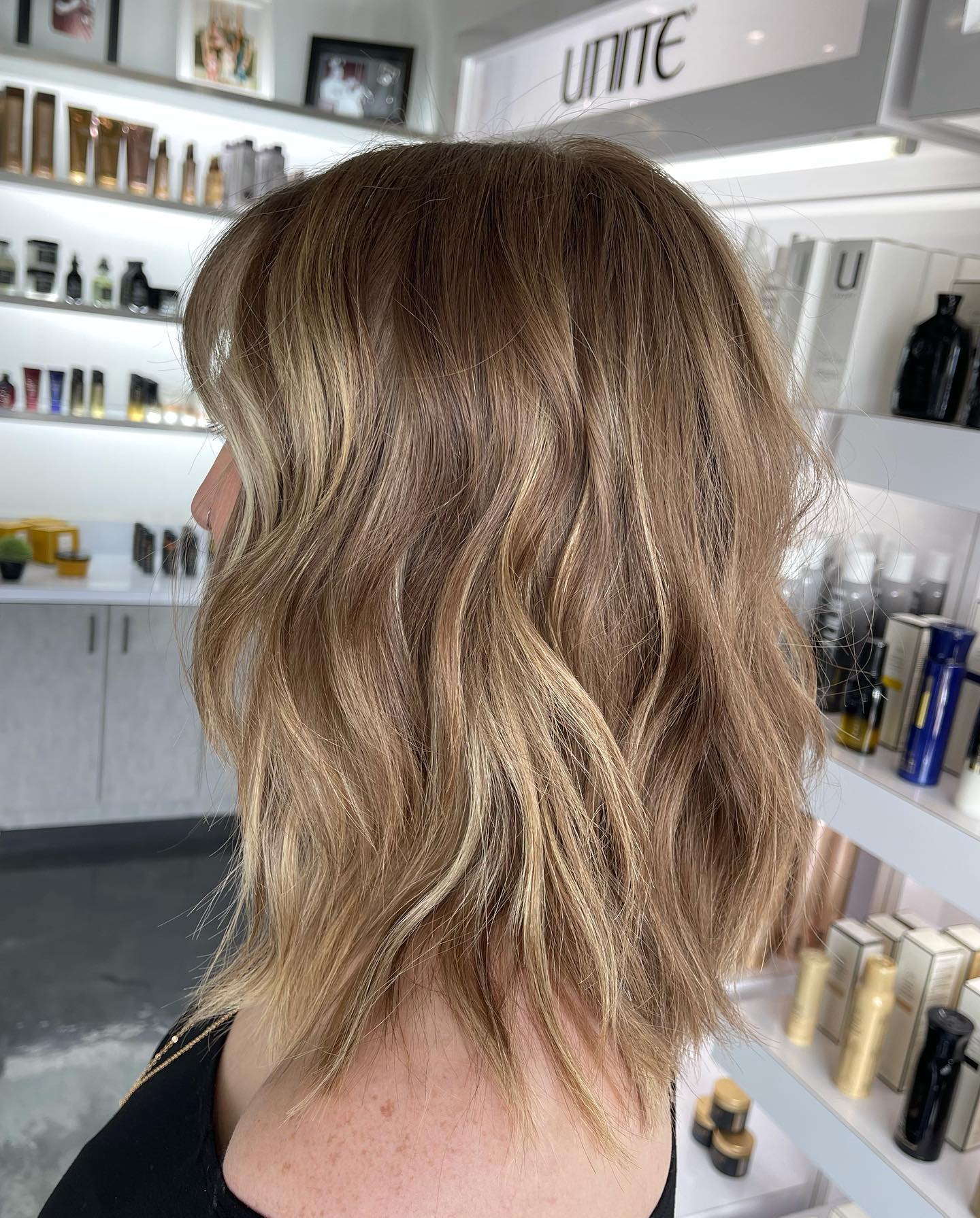 Textured Shoulder-Length Shag with Gentle Face-Framing Layers