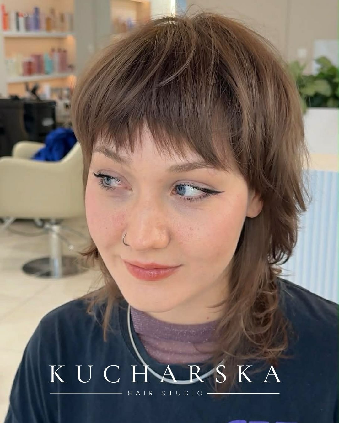Textured Shoulder-Length Shag with Soft Bangs