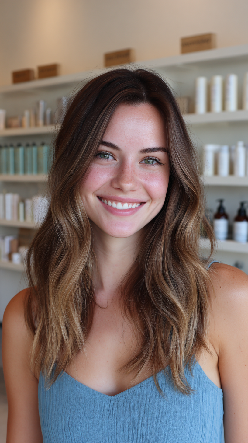 Effortlessly Chic Long Layered Waves