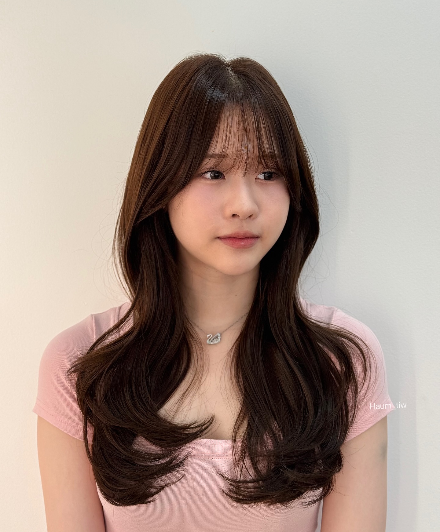 Long Layered Cut with Wispy Bangs