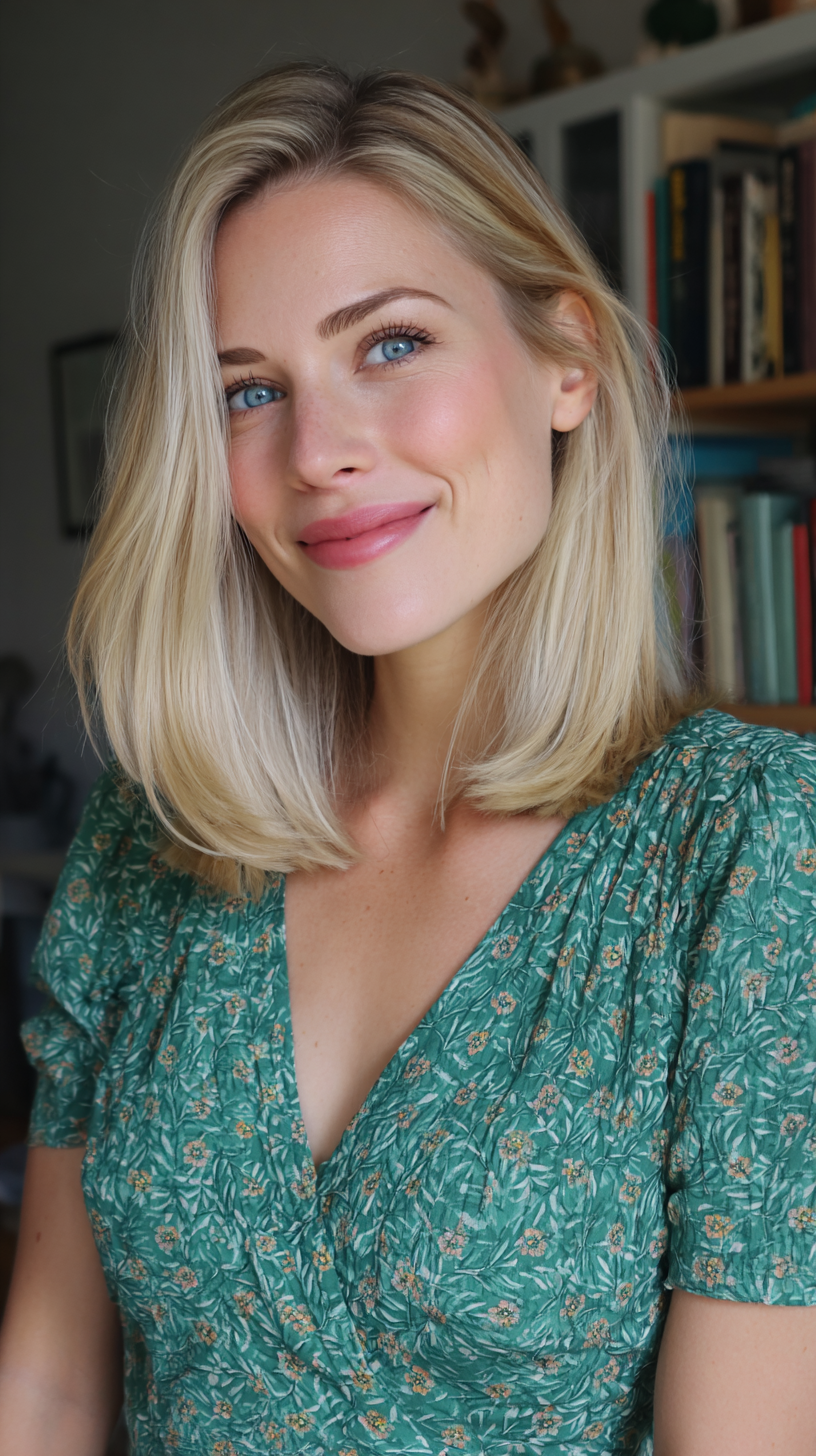 Modern Soft Blunt Lob with Subtle Movement