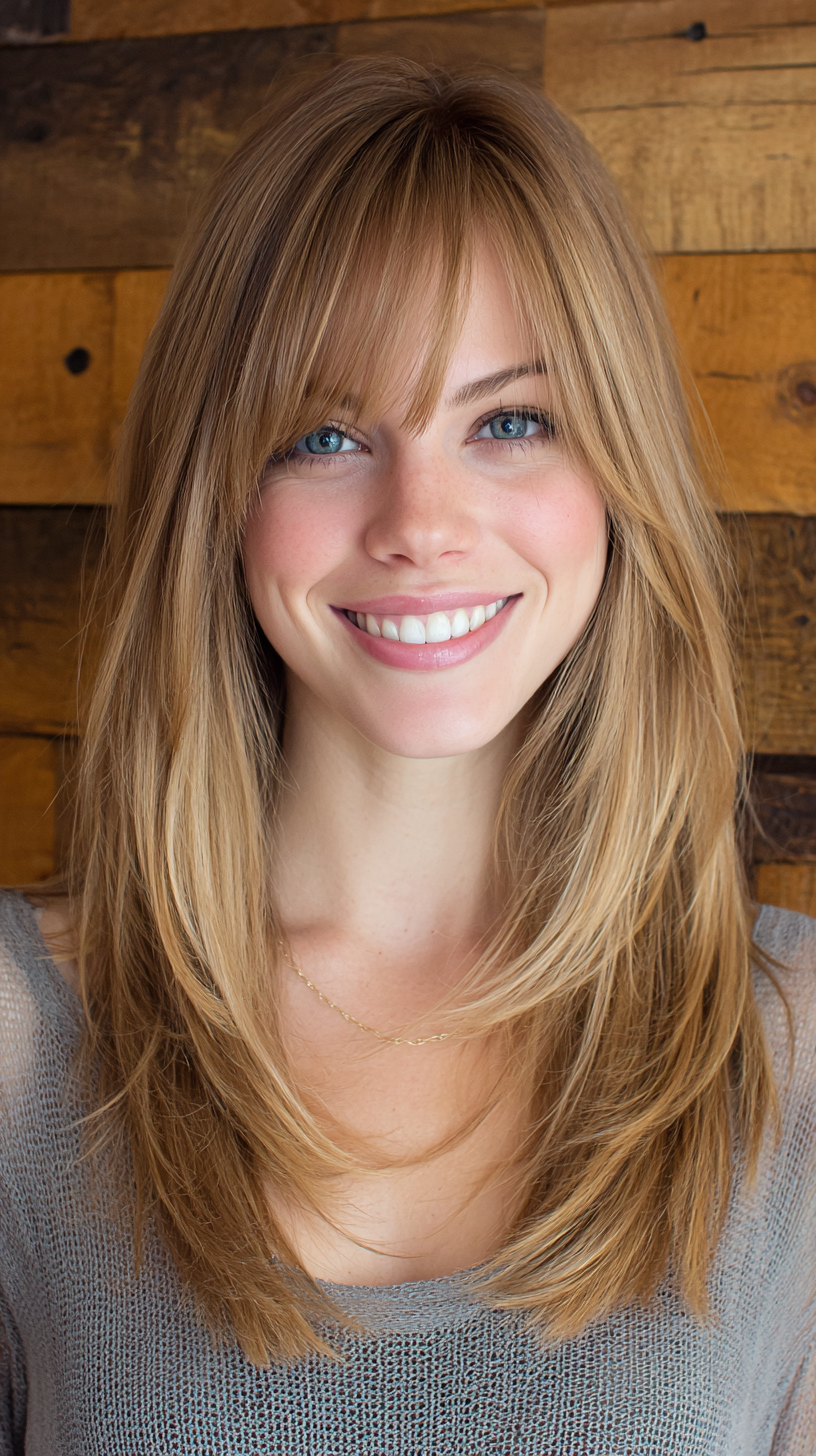 Soft Layered Cut with Face-Enhancing Bangs