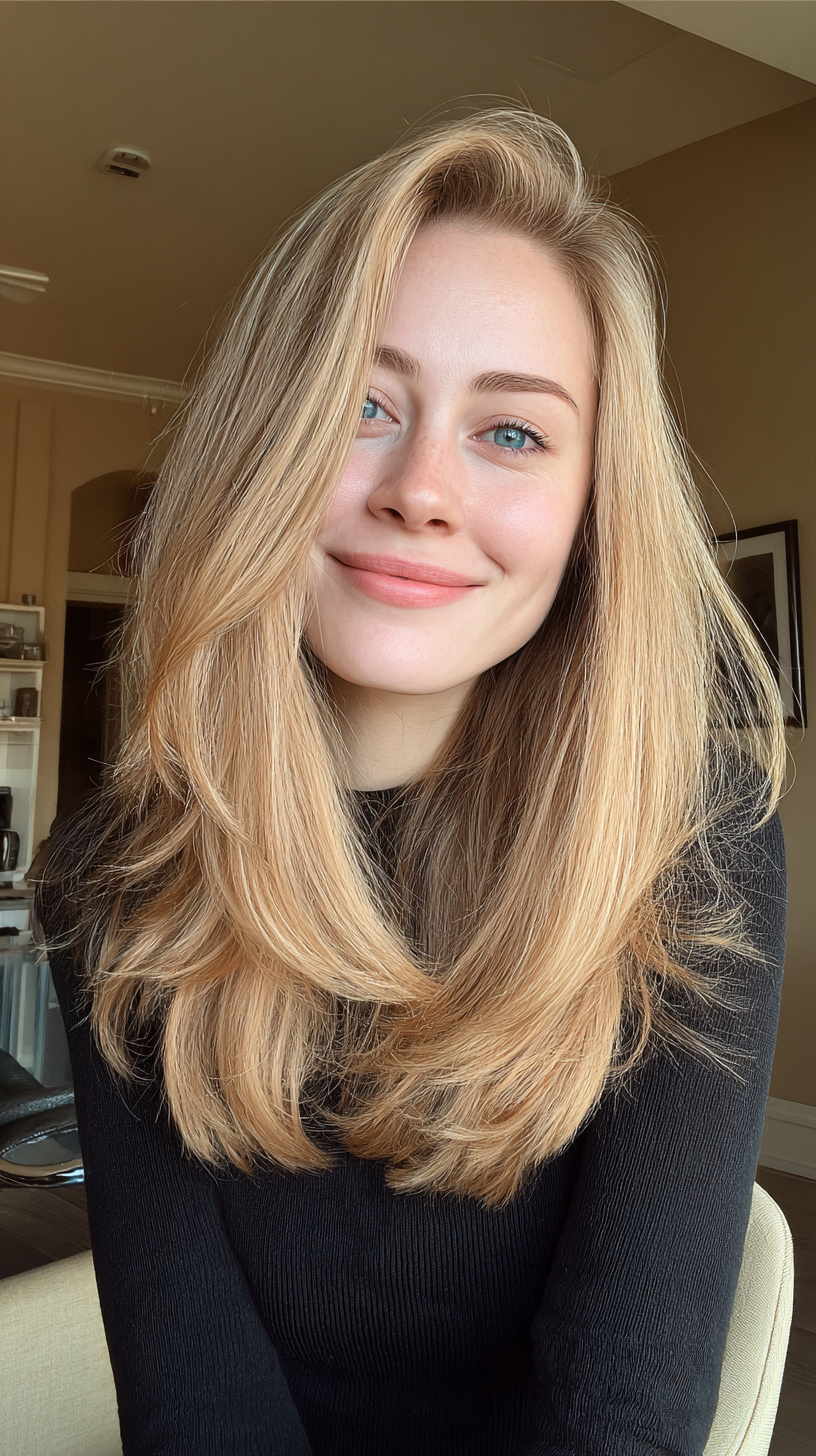 Softly Layered Long Cut with Natural Shine