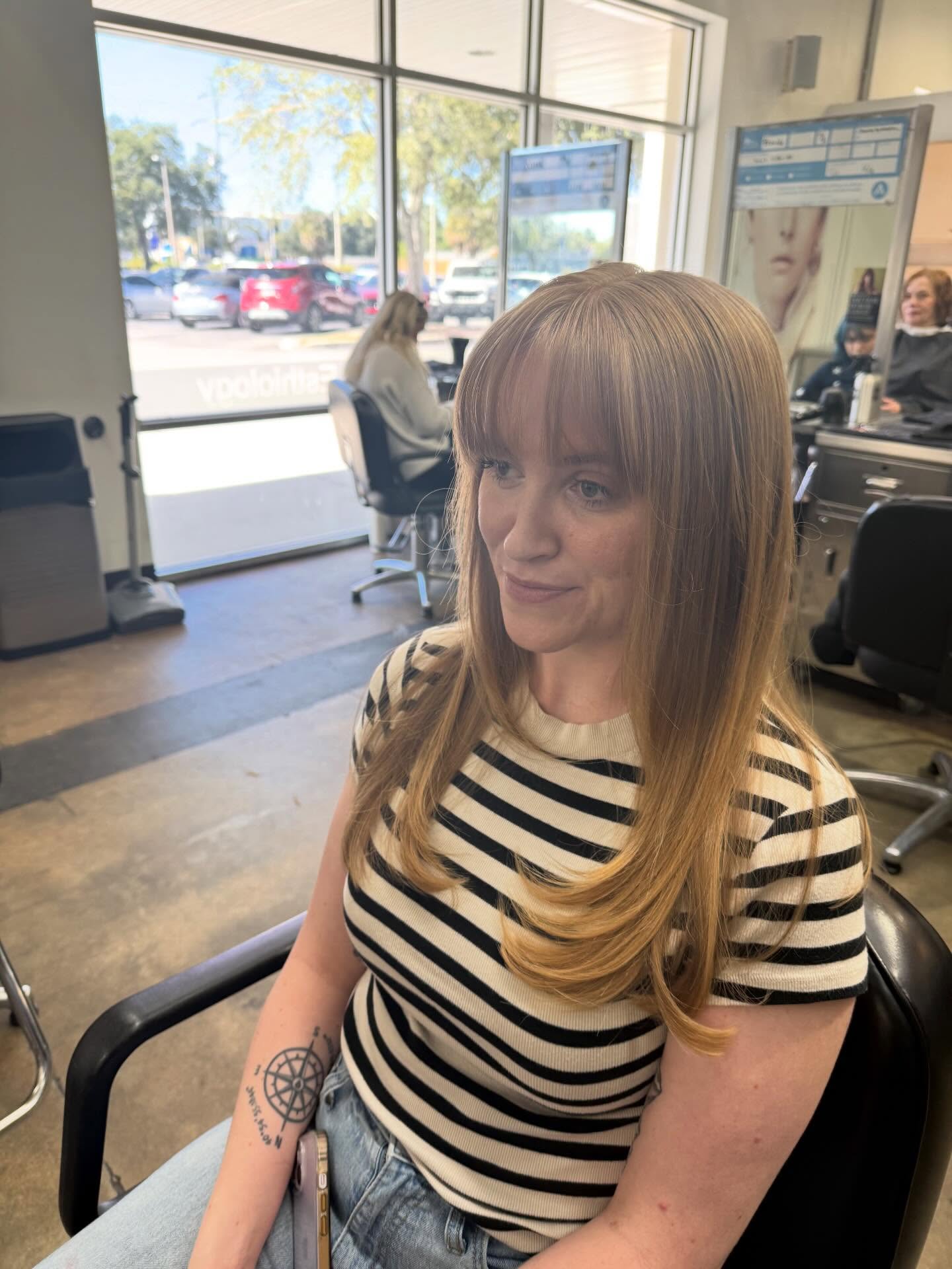 Stylish Long Hair with Wispy Bangs
