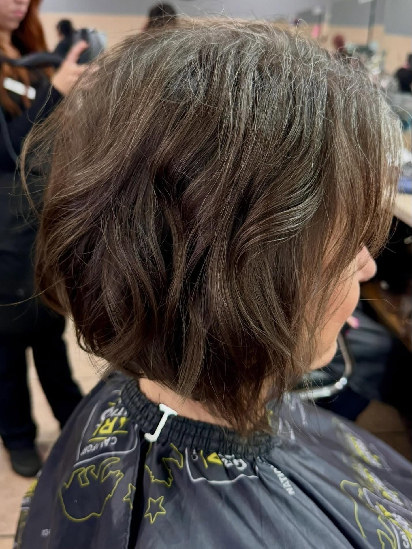 Textured Layered Bob with Natural Waves
