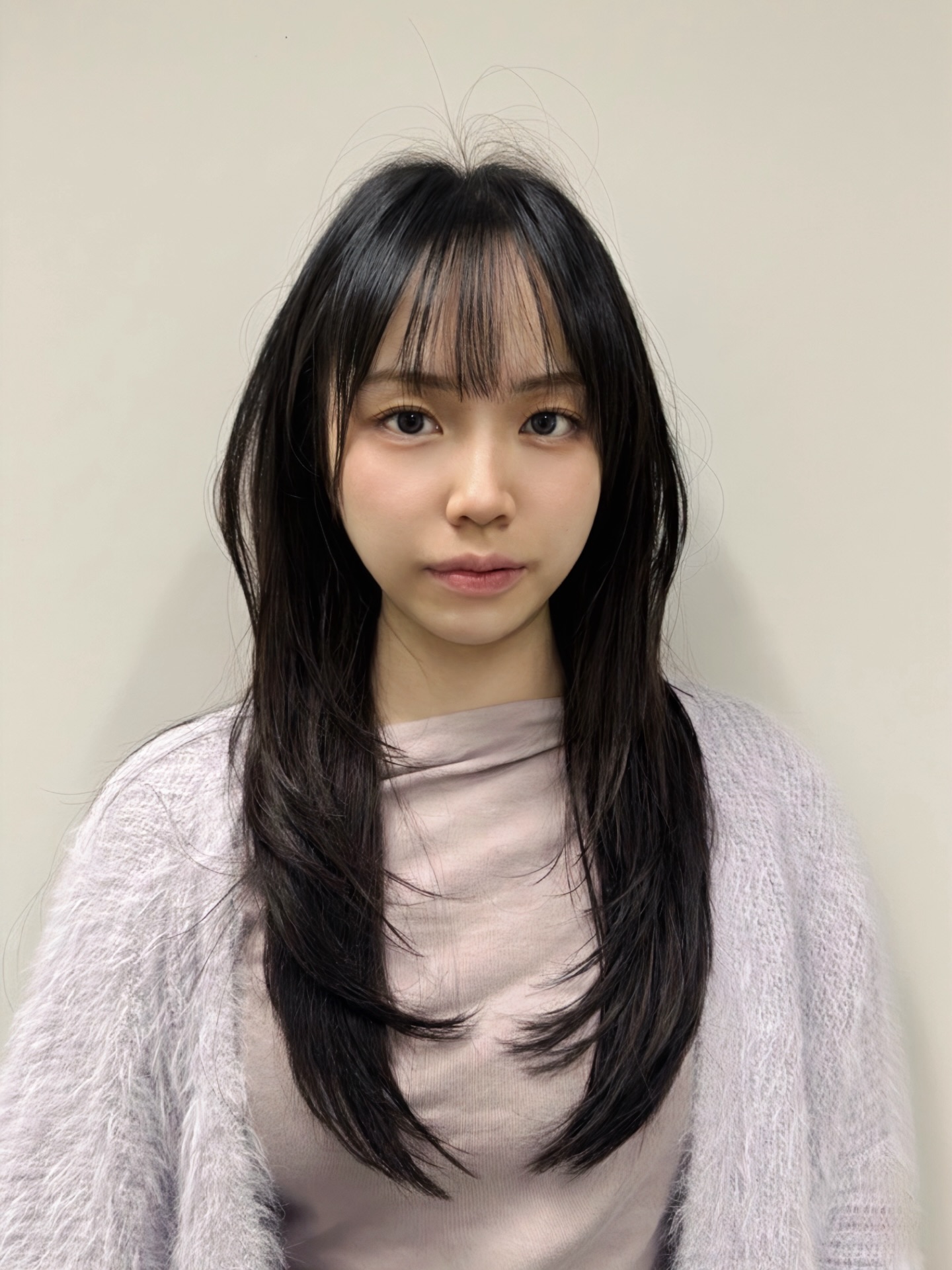 Chic Long Hair with Wispy Bangs and Subtle Layers