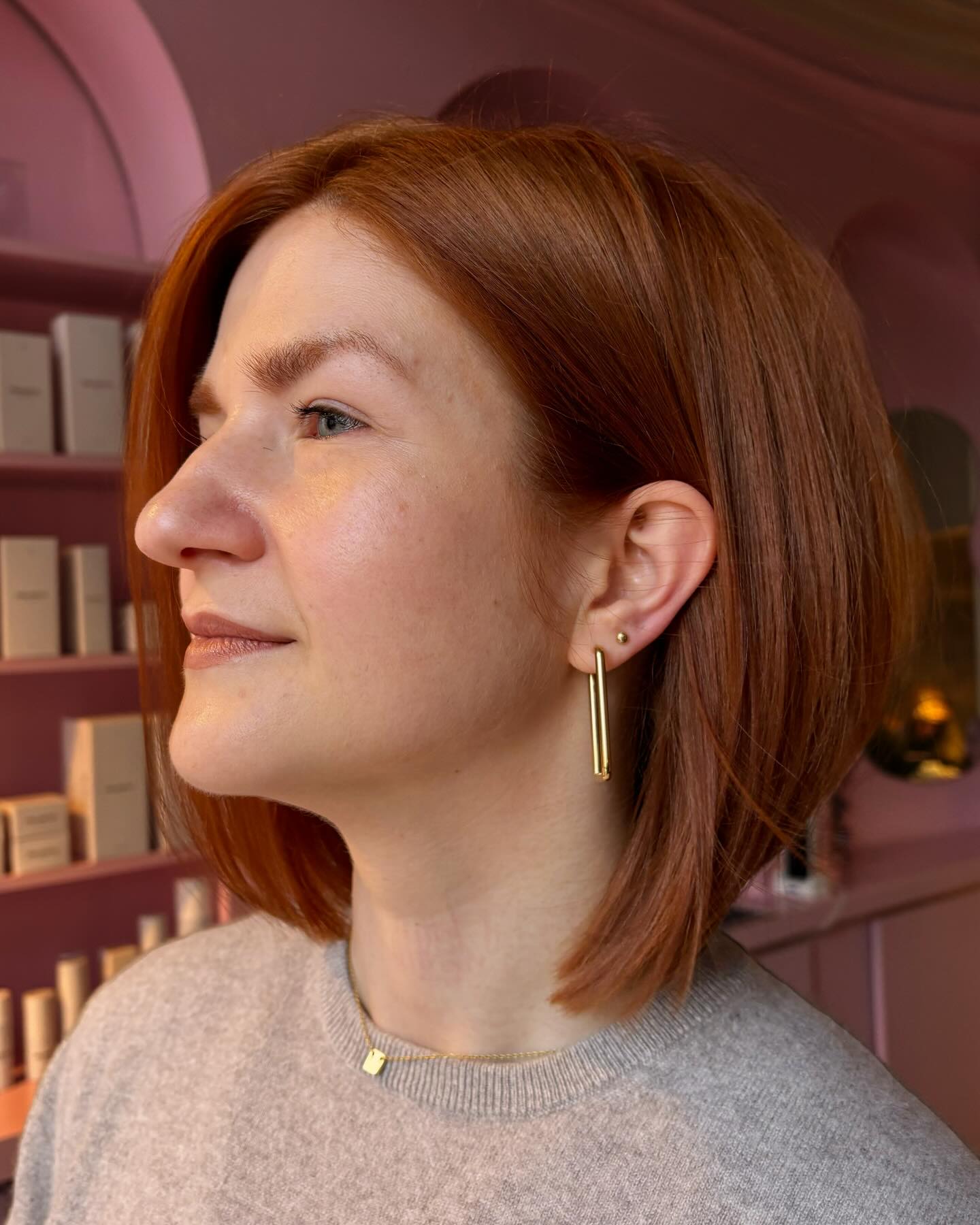 Modern Copper Bob with Subtle Textured Ends