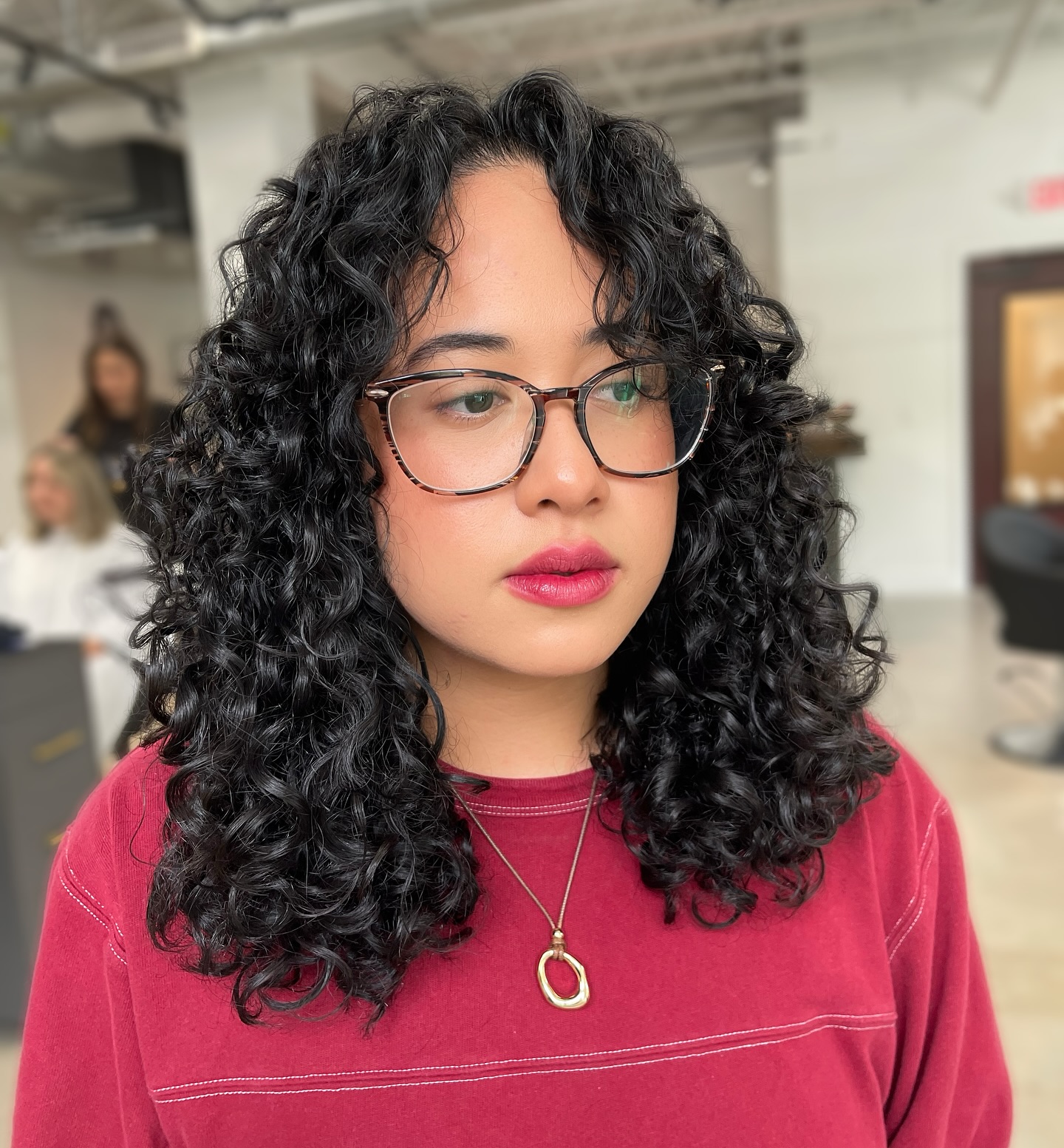 Modern Curly Lob with Defined Curls