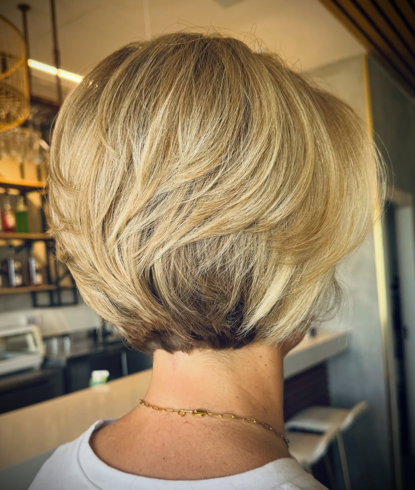 Stylish Textured Bob with Subtle Highlights