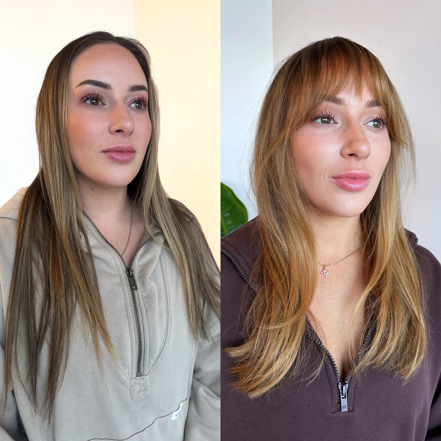 Chic Medium-Length Hair with Soft Face-Framing Bangs