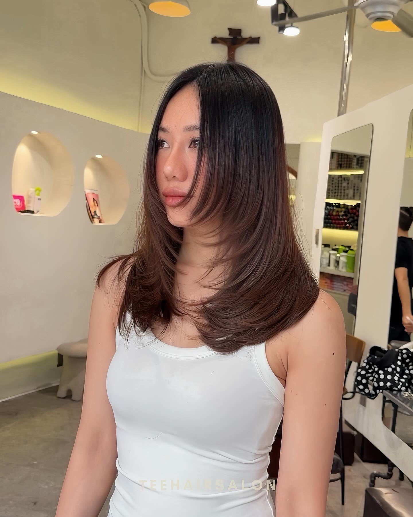 Elegant Long Layers with Subtle Face Framing