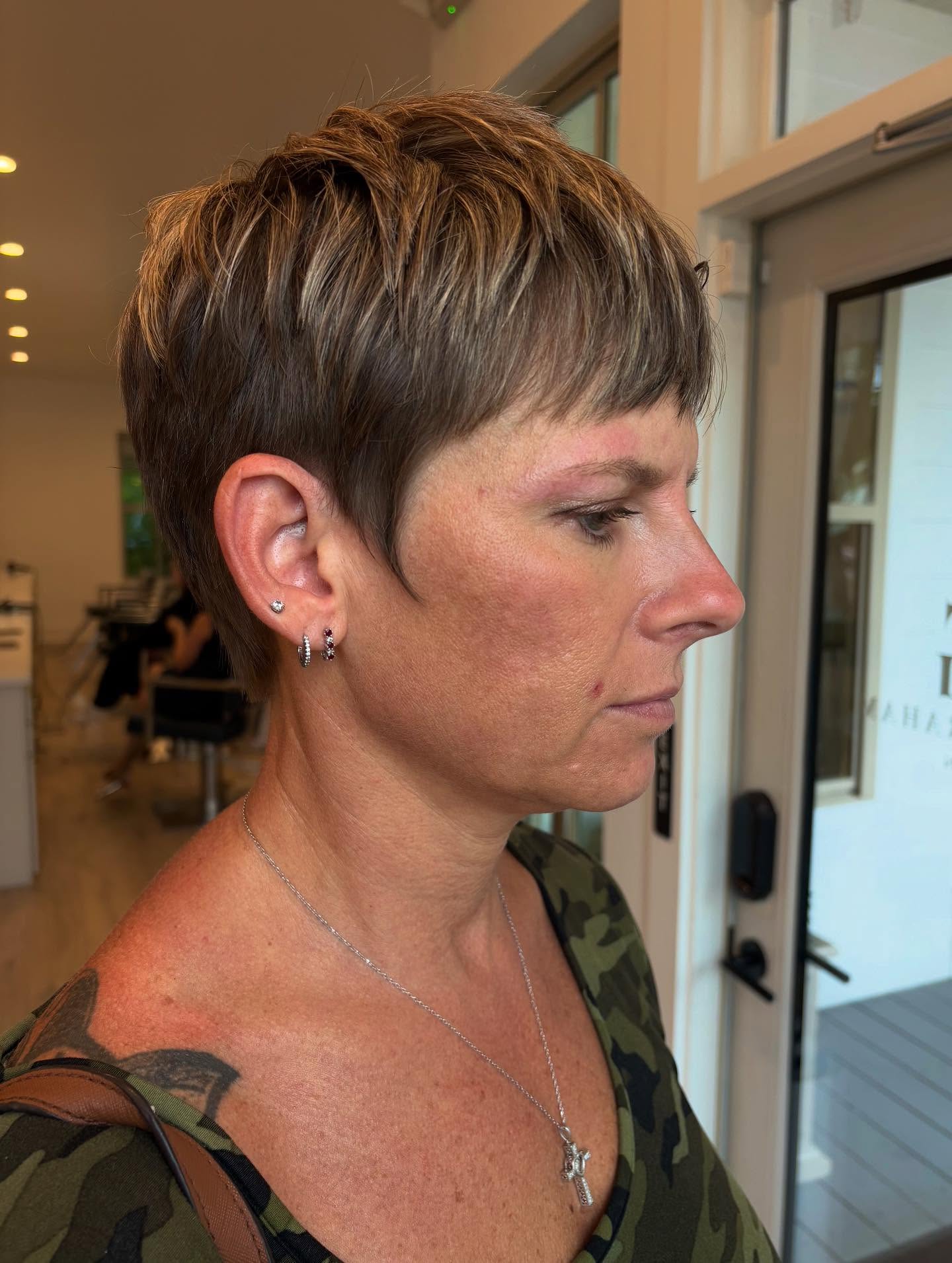 Textured Ash-Brown Pixie Cut with Subtle Layers