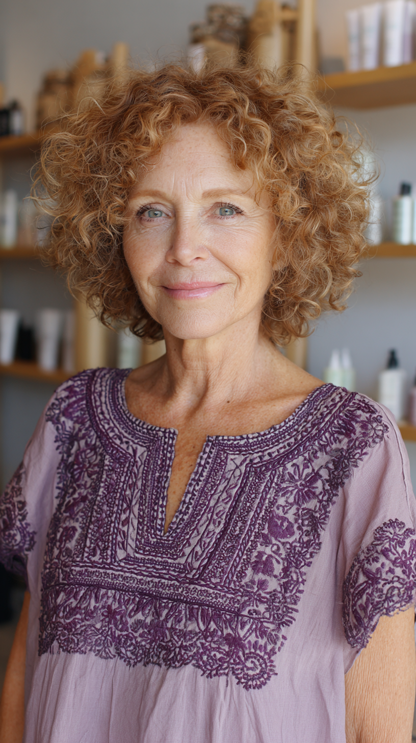 Chic Curly Shoulder-Length Cut with Soft Layers