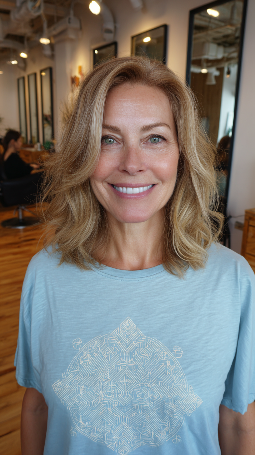 Chic Shoulder-Length Beachy Waves