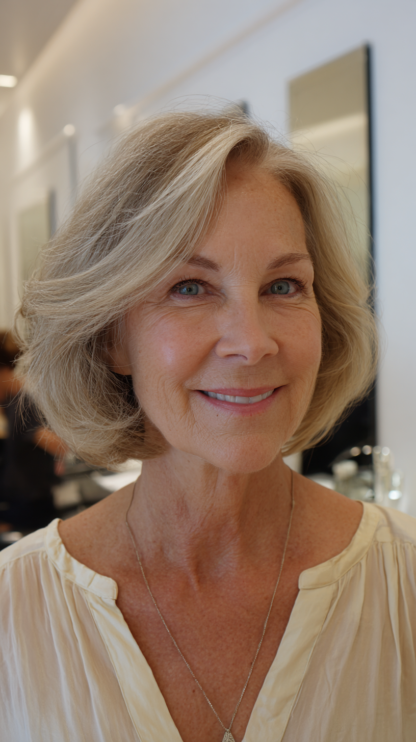 Elegant Blunt Blonde Bob with Subtle Texture