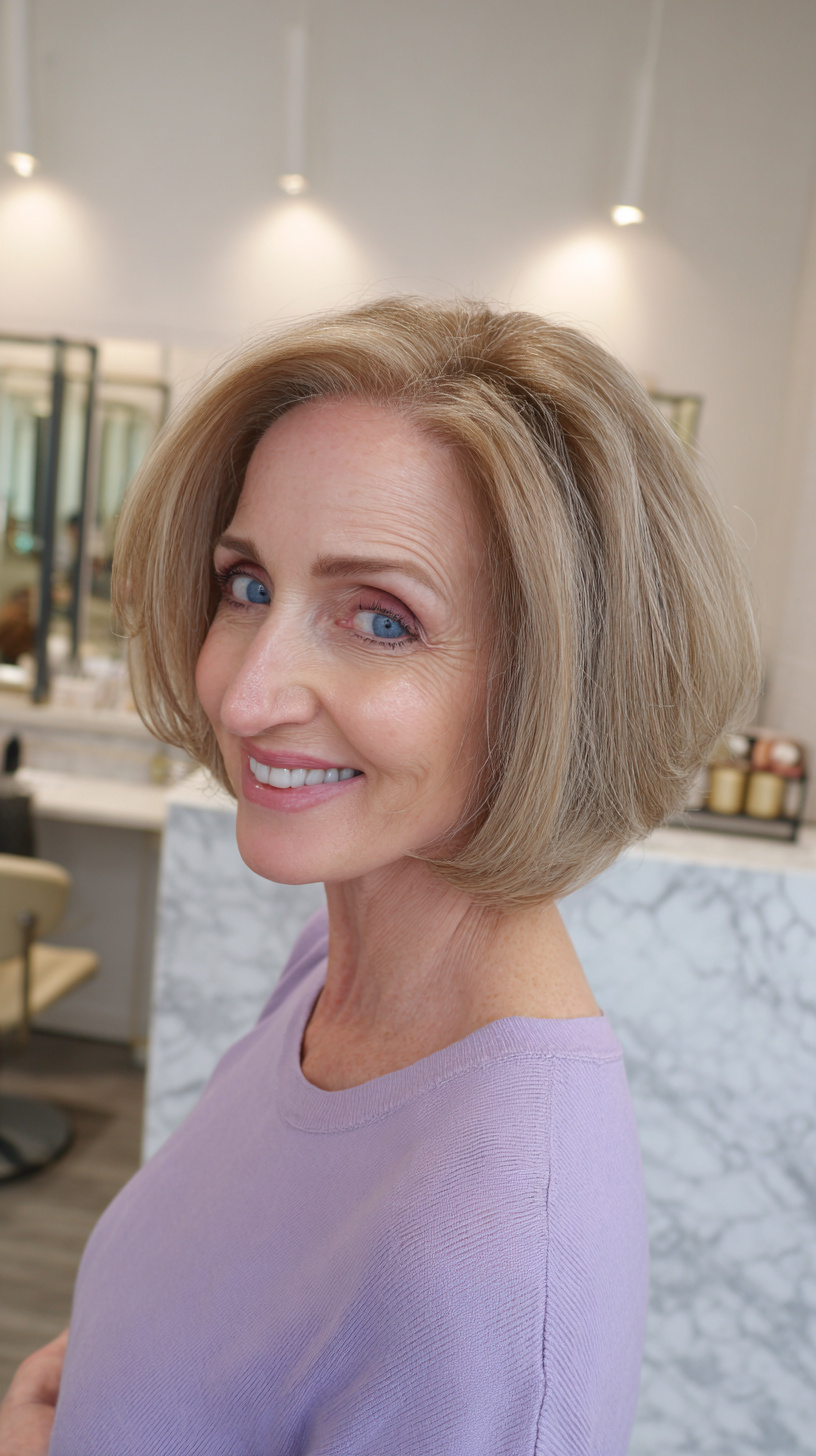 Elegant Textured Blonde Bob with Subtle Volume