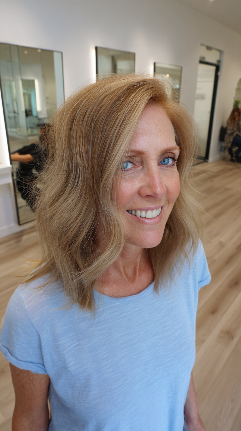 Elegant Textured Blonde Bob with Subtle Waves