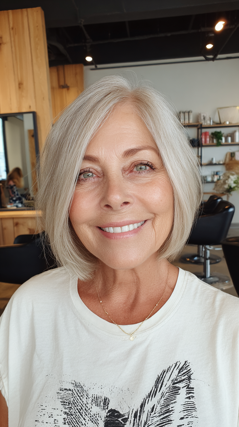 Modern Textured Blonde Bob with Subtle Layers