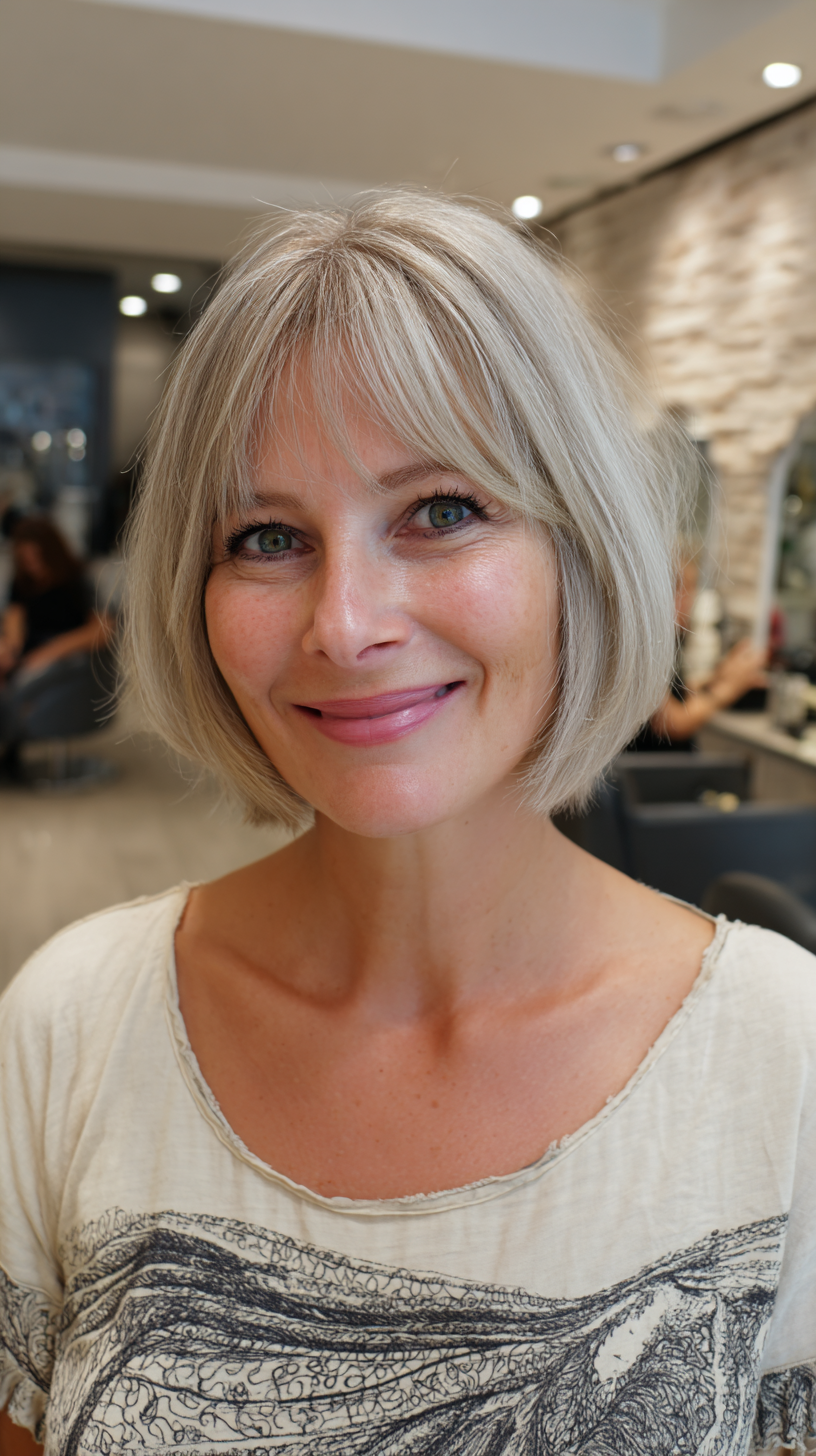 Soft Textured Bob with Subtle Bangs