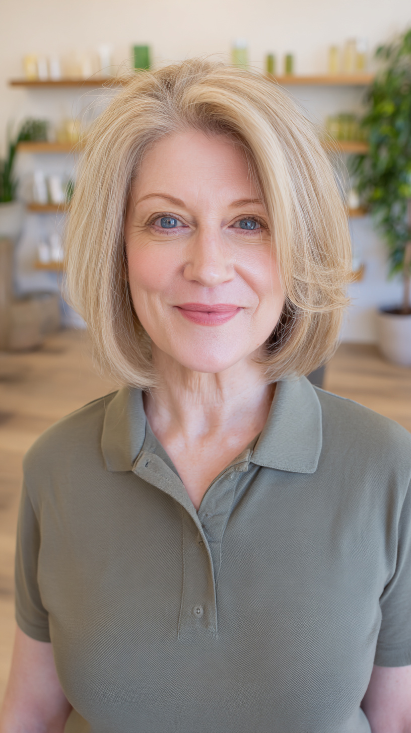 Textured Blonde Bob with Subtle Layers