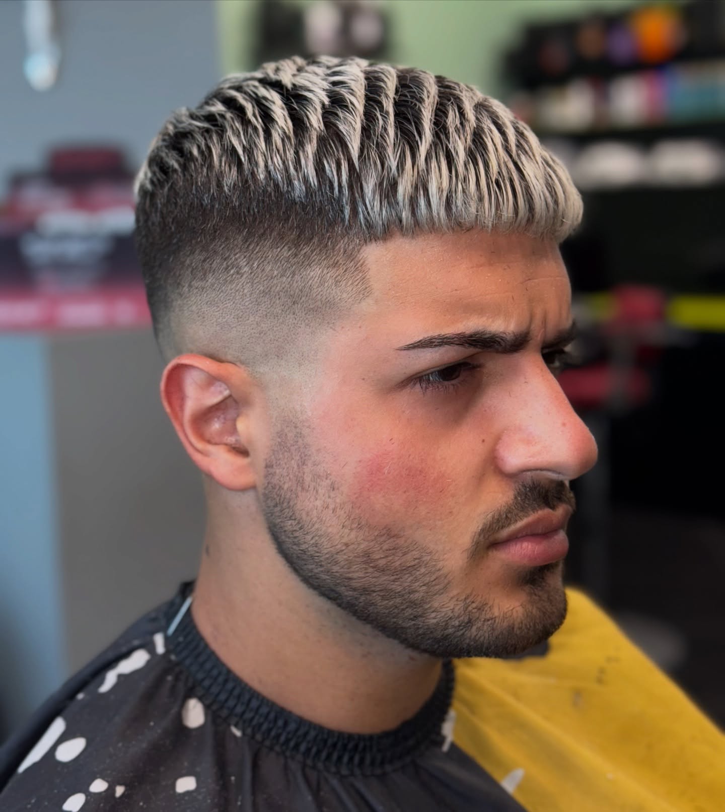 Stylish Short Crop Fade with Textured Top