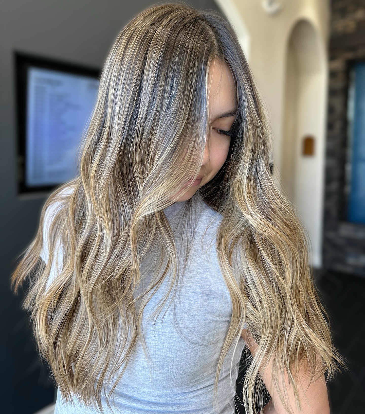 Softly Layered Vanilla Blonde with Beachy Movement