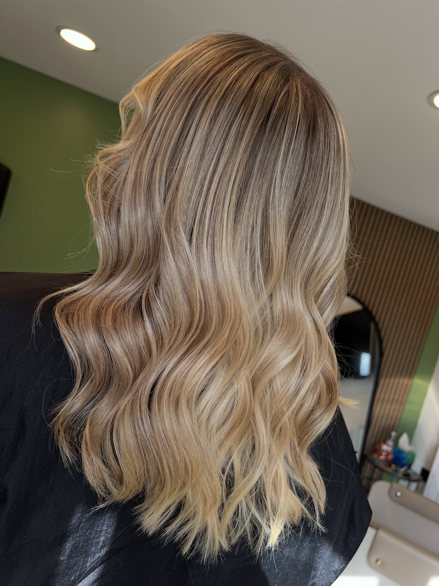 Textured Warm Tone Blonde Balayage with Soft Waves