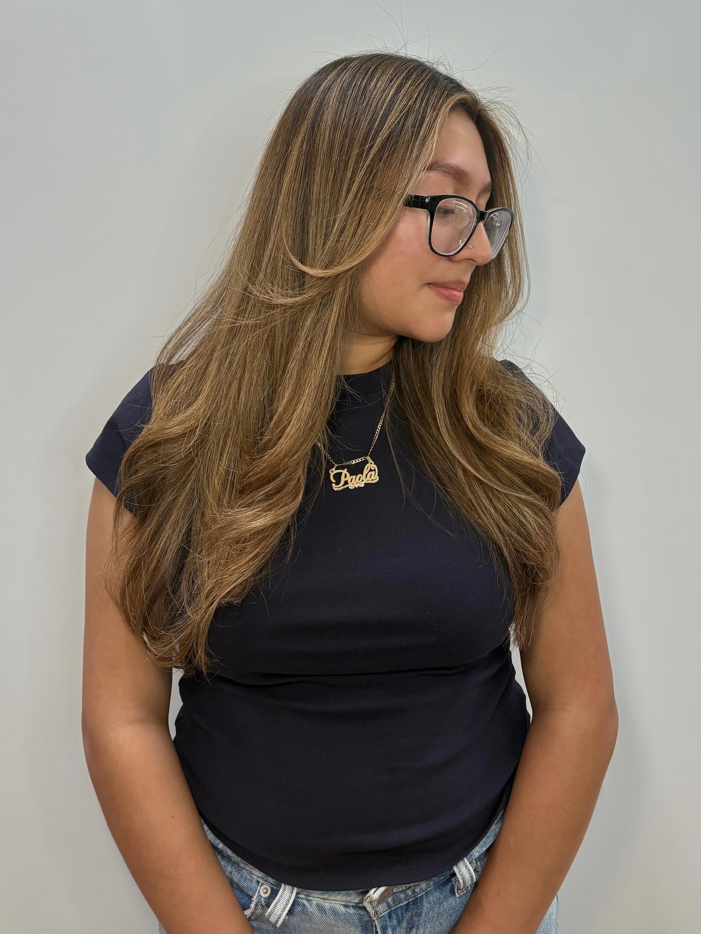 Warm Tone Blonde Balayage with Subtle Face-Framing Highlights