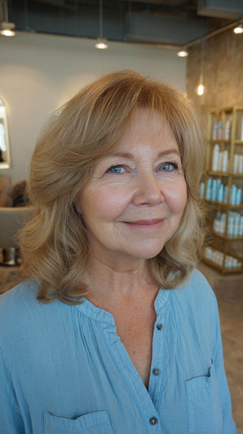 Chic Softly Layered Shoulder-Length Cut with Gentle Waves
