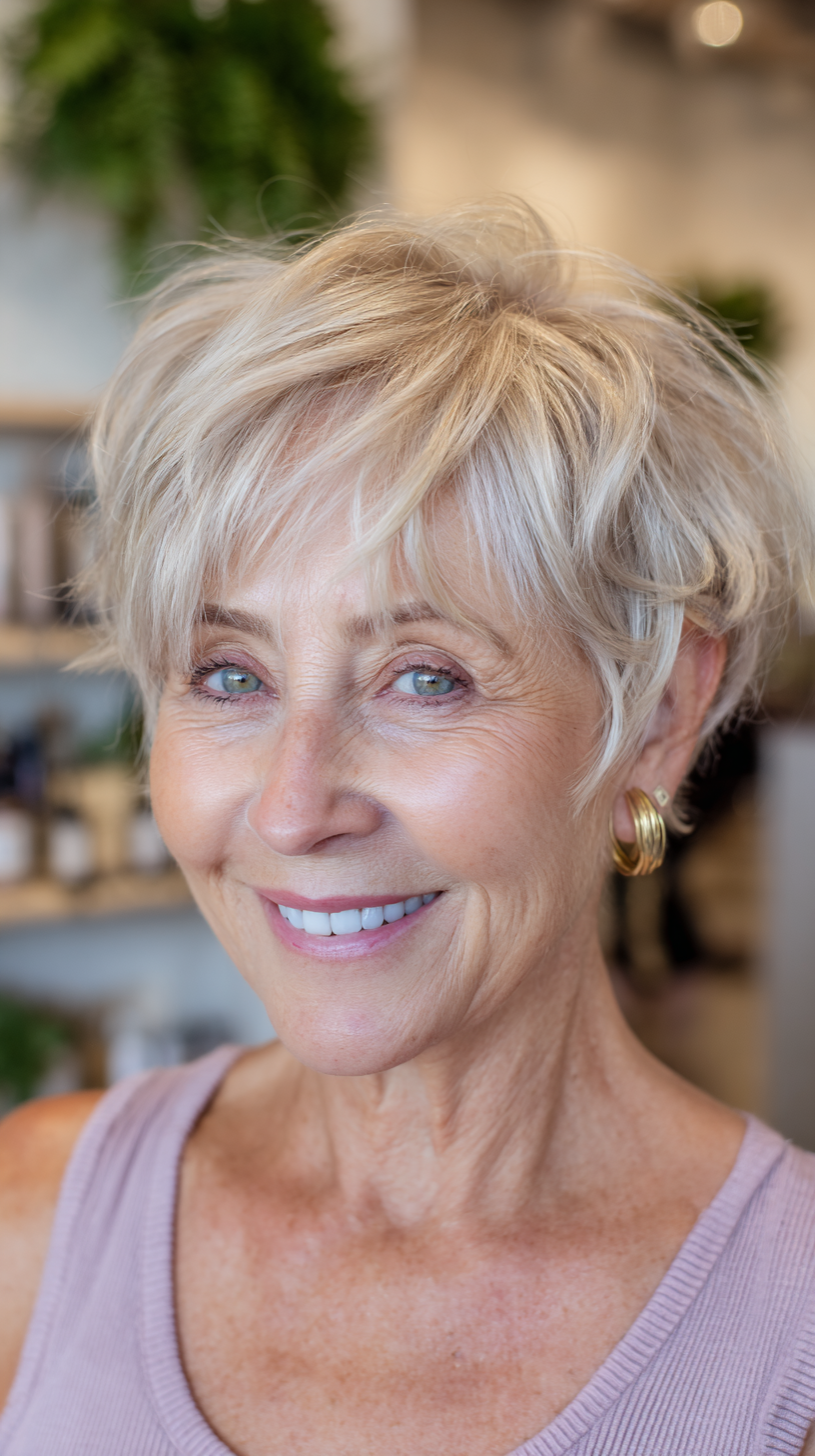 Chic Softly Textured Short Cut with Playful Layers