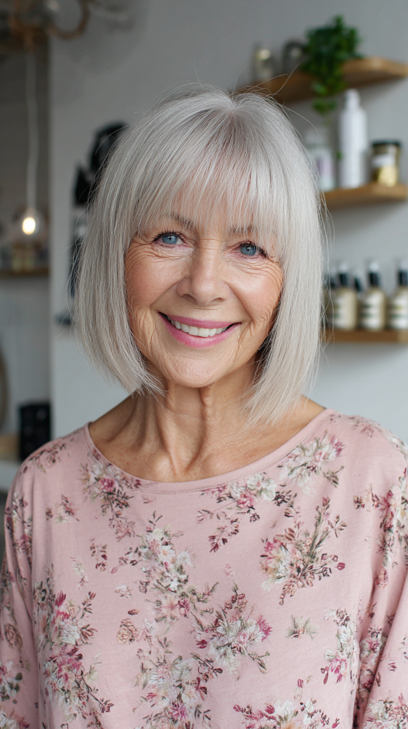 Chic Textured Bob with Soft Bangs