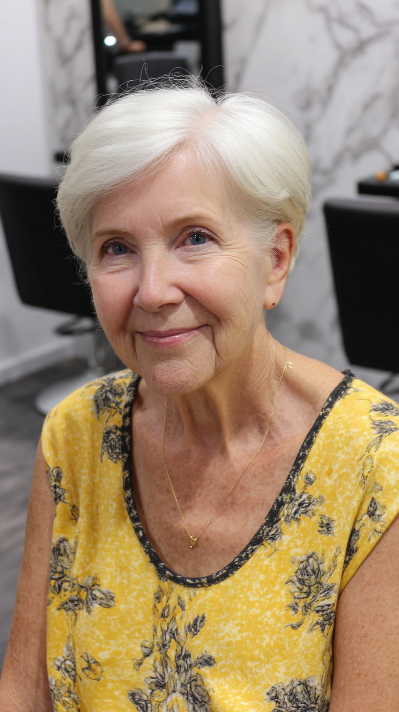 Classic Short Silver Pixie Cut with Soft Layers