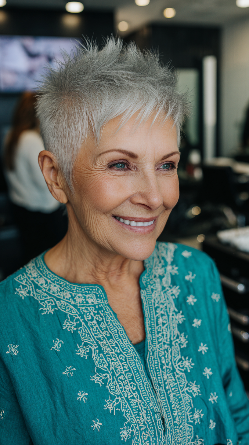Textured Short Pixie Cut with Edgy Volume